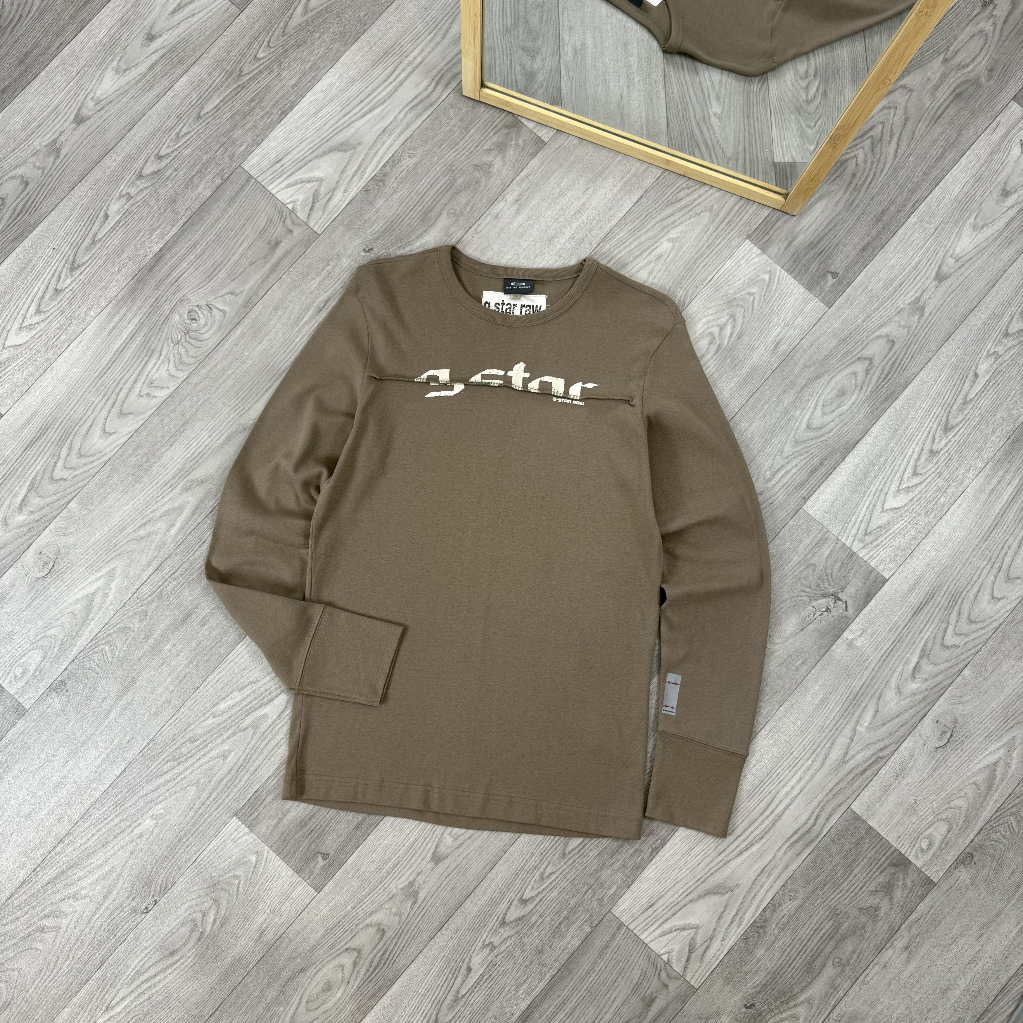 G-Star Vintage G-Star Raw Graphic Brown Long Sleeve Tee Shirt Size US L / EU 52-54 / 3 - 1 Thumbnail