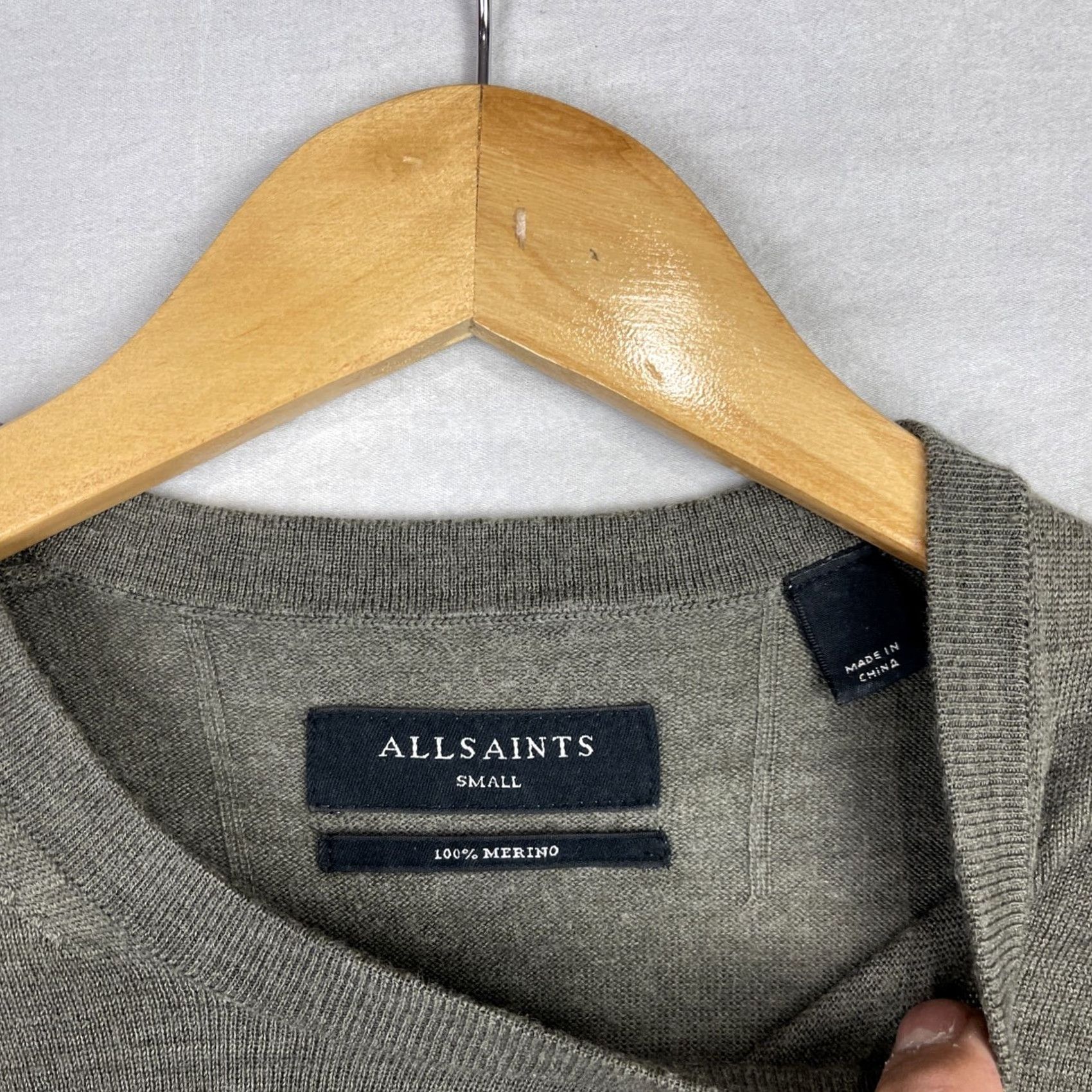 Allsaints All Saints Sweater Mens Small Mode Merino Wool Knit Jumper Crew Neck Ramskull Size US S / EU 44-46 / 1 - 4 Thumbnail