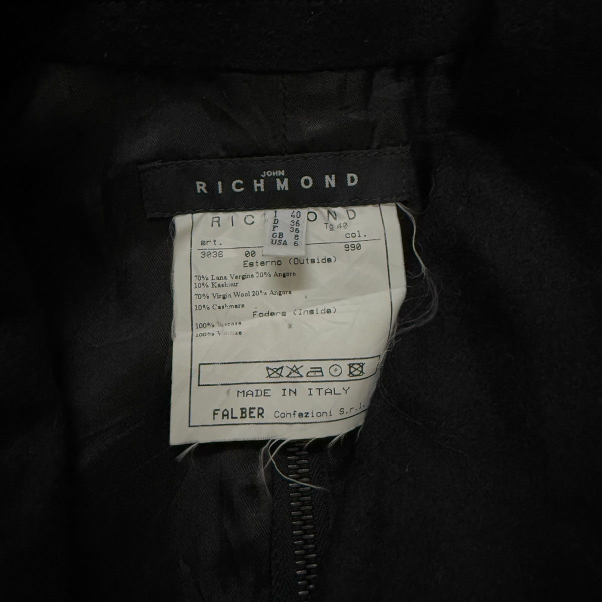 John Richmond John Richmond Black Long Coat Size S / US 4 / IT 40 - 9 Thumbnail