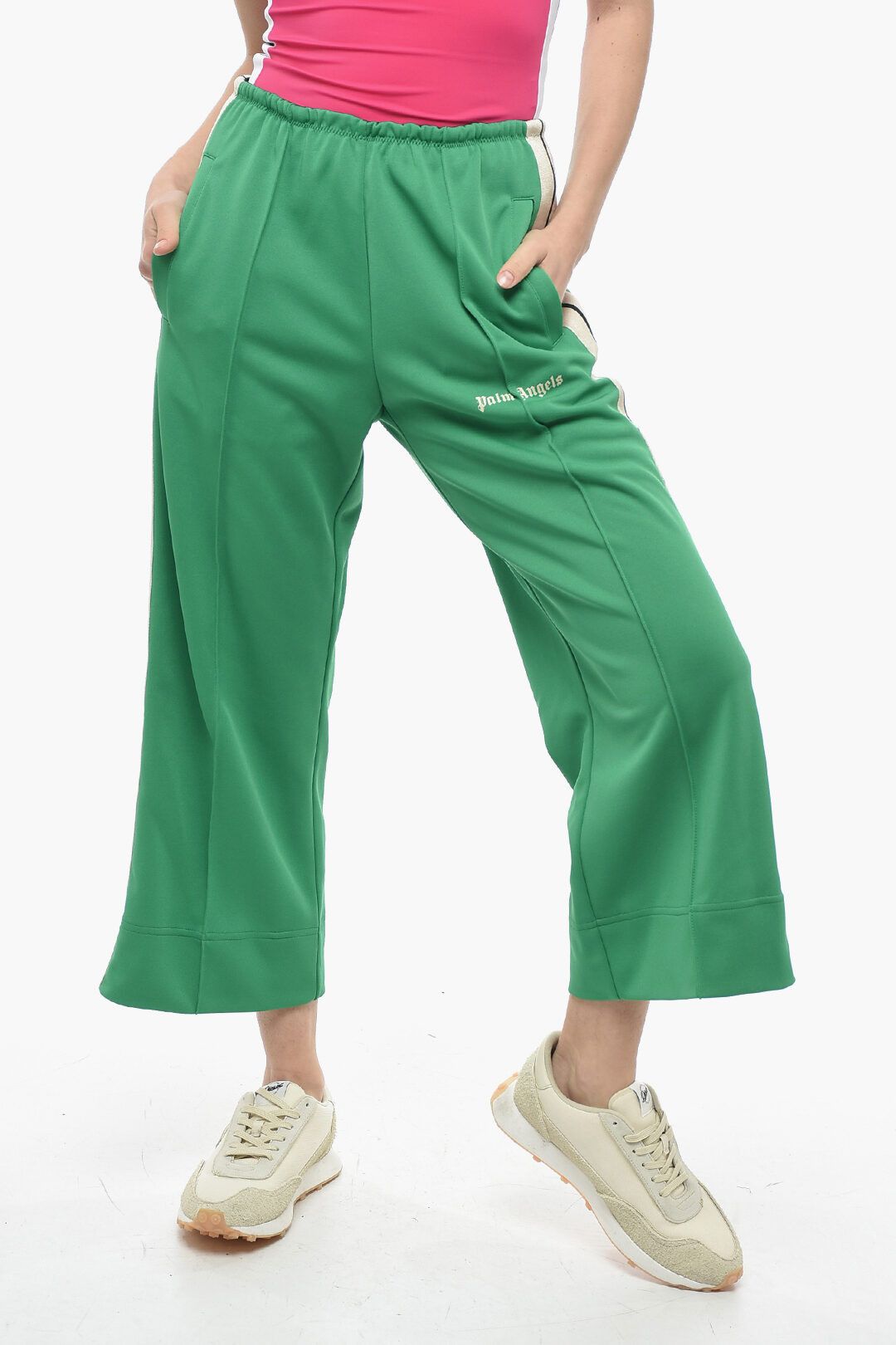 og1mm0724 Track Flared Pant in Green