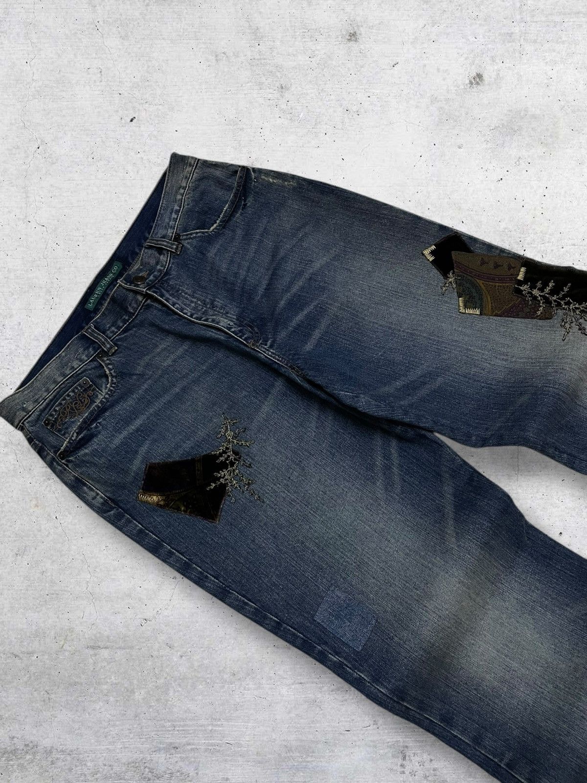 Ralph Lauren RALPH LAUREN 1990S DESIGNER FLARE PATCHWORK 0G STREET DENIM Size US 32 / EU 48 - 5 Thumbnail