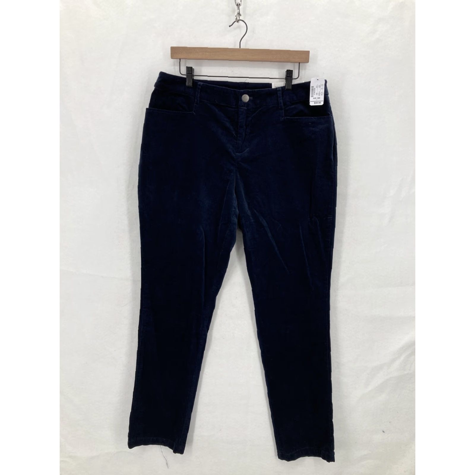 Velvet CJ Banks Pants Womens 14W Navy Blue Velvet The Perfect Pant Straight High Rise Size 36" / US 14 / IT 50 - 2 Thumbnail