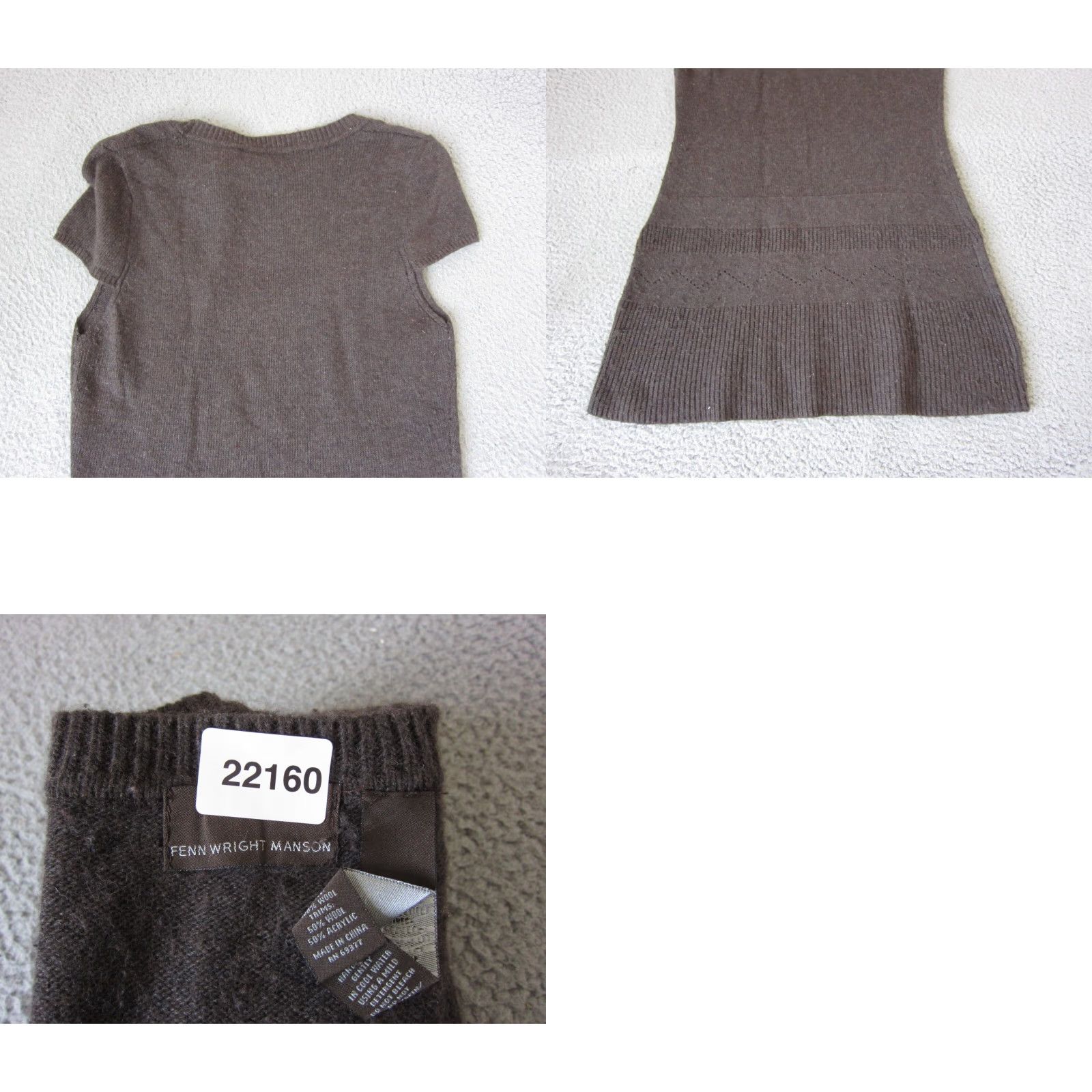 Vintage Fenn Wright Manson Sweater Dress Womens M Brown Wool Cap Sleeve Vintage Regular Knit Pullover Shirt Dress Womens, 90s? Size M / US 6-8 / IT 42-44 - 9 Thumbnail