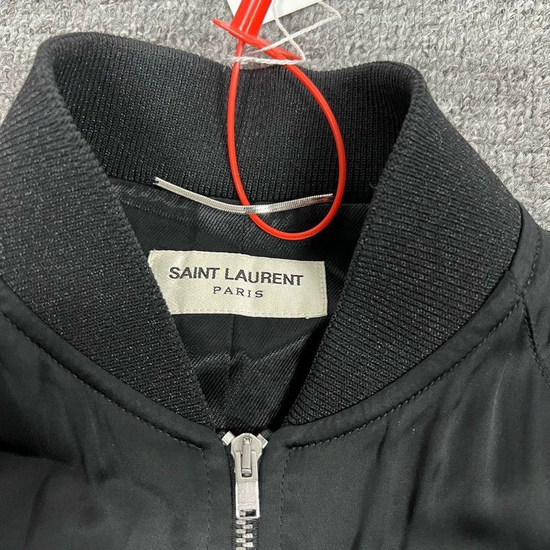 Saint Laurent Paris Saint Laurent Paris Saint Laurent Black Baseball Jacket wi Size US S / EU 44-46 / 1 - 6 Thumbnail