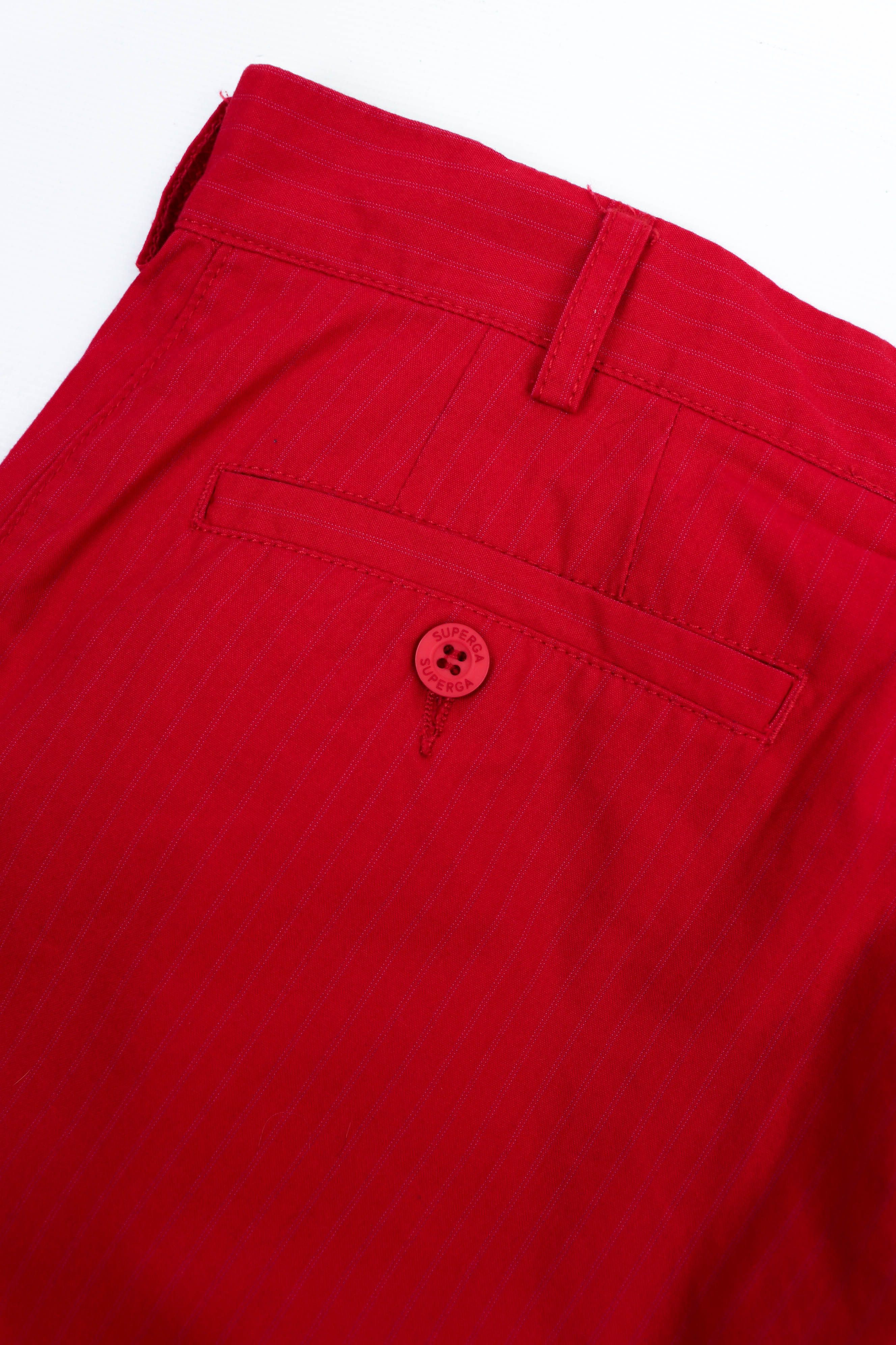 Superga Superga Vintage Micro Striped Red Cotton Trousers Pants Size US 36 / EU 52 - 7 Thumbnail
