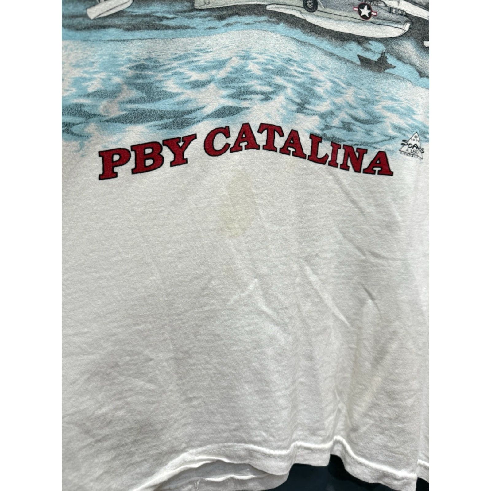 Catalina VINTAGE 90s PBY Catalina World War 2 Navy Plane White Tee Shirt 2XL T-Shirt Mens White 90s Planes Size US XXL / EU 58 / 5 - 5 Thumbnail