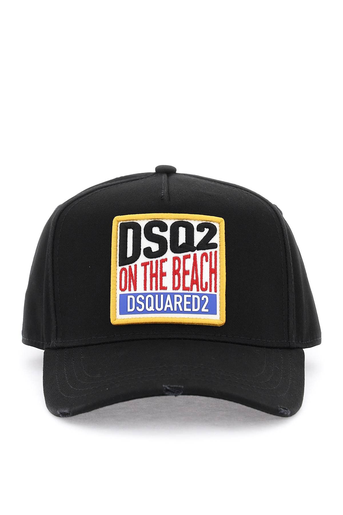 image of Dsquared2 Tropical Baseball Cap in Nero, Men's