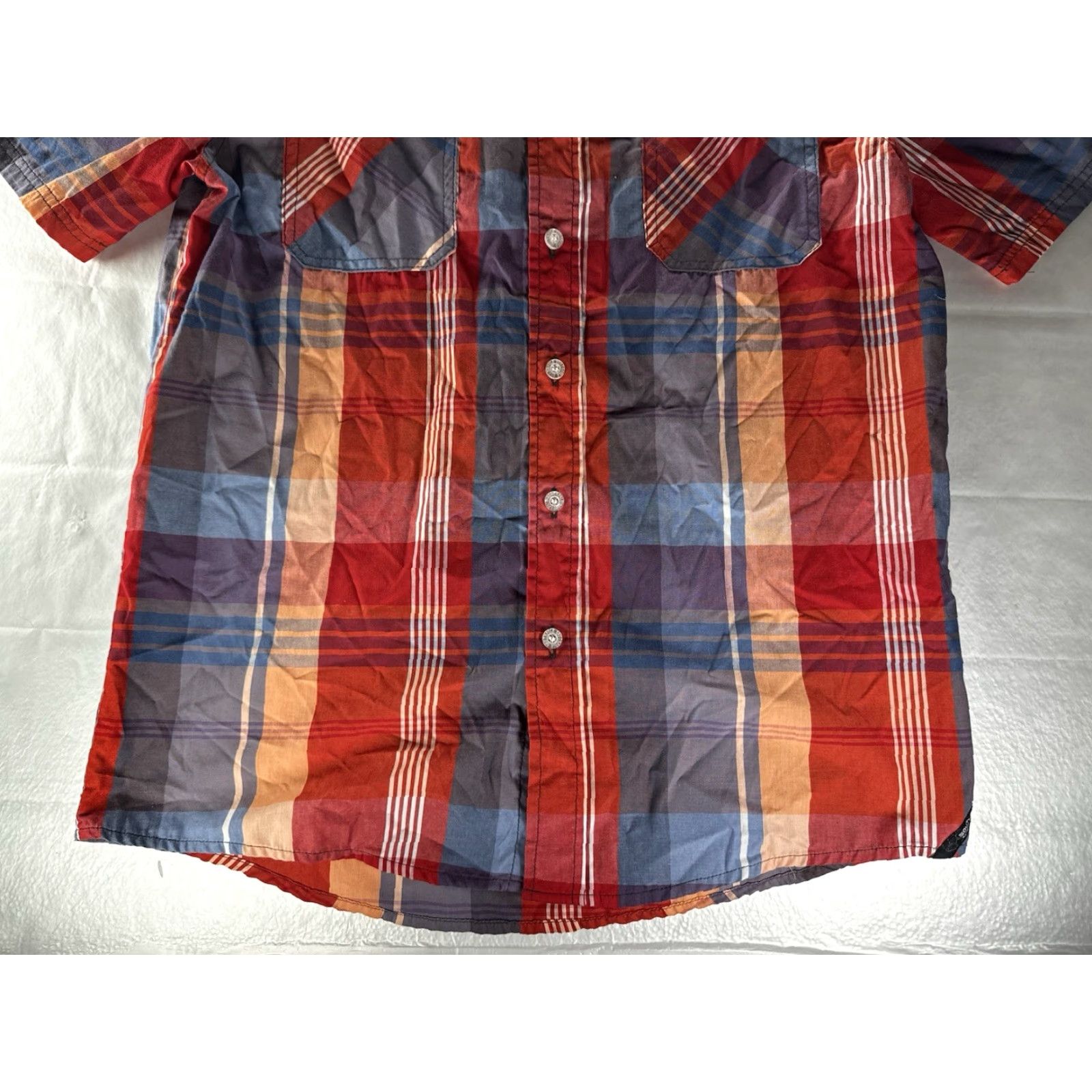 Southpole Southpole Shirt Mens Medium Short Sleeve Button Up Red White Black Plaid" Size US M / EU 48-50 / 2 - 4 Thumbnail