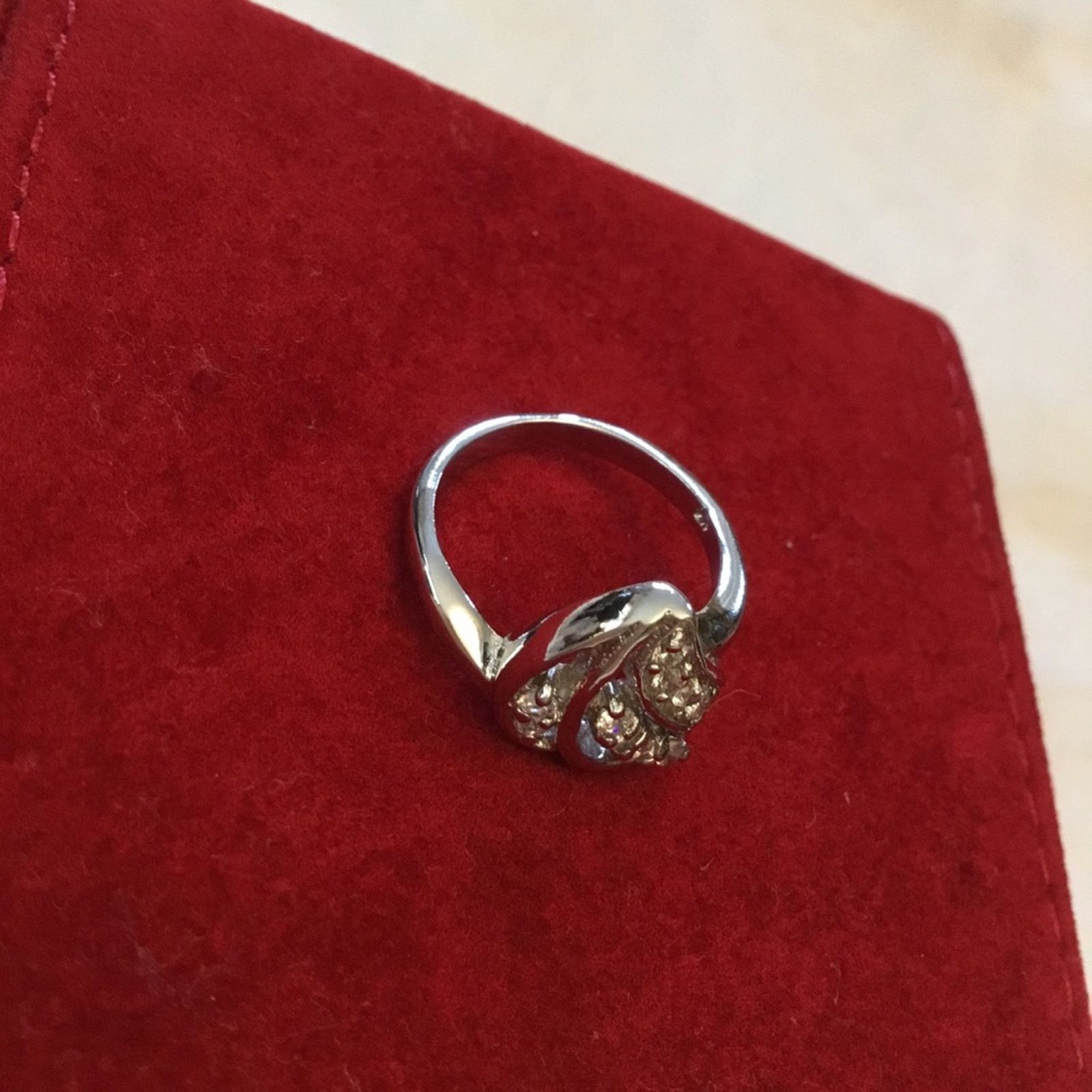 Other Sterling Silver Flower Crystals Ring Size ONE SIZE - 4 Thumbnail
