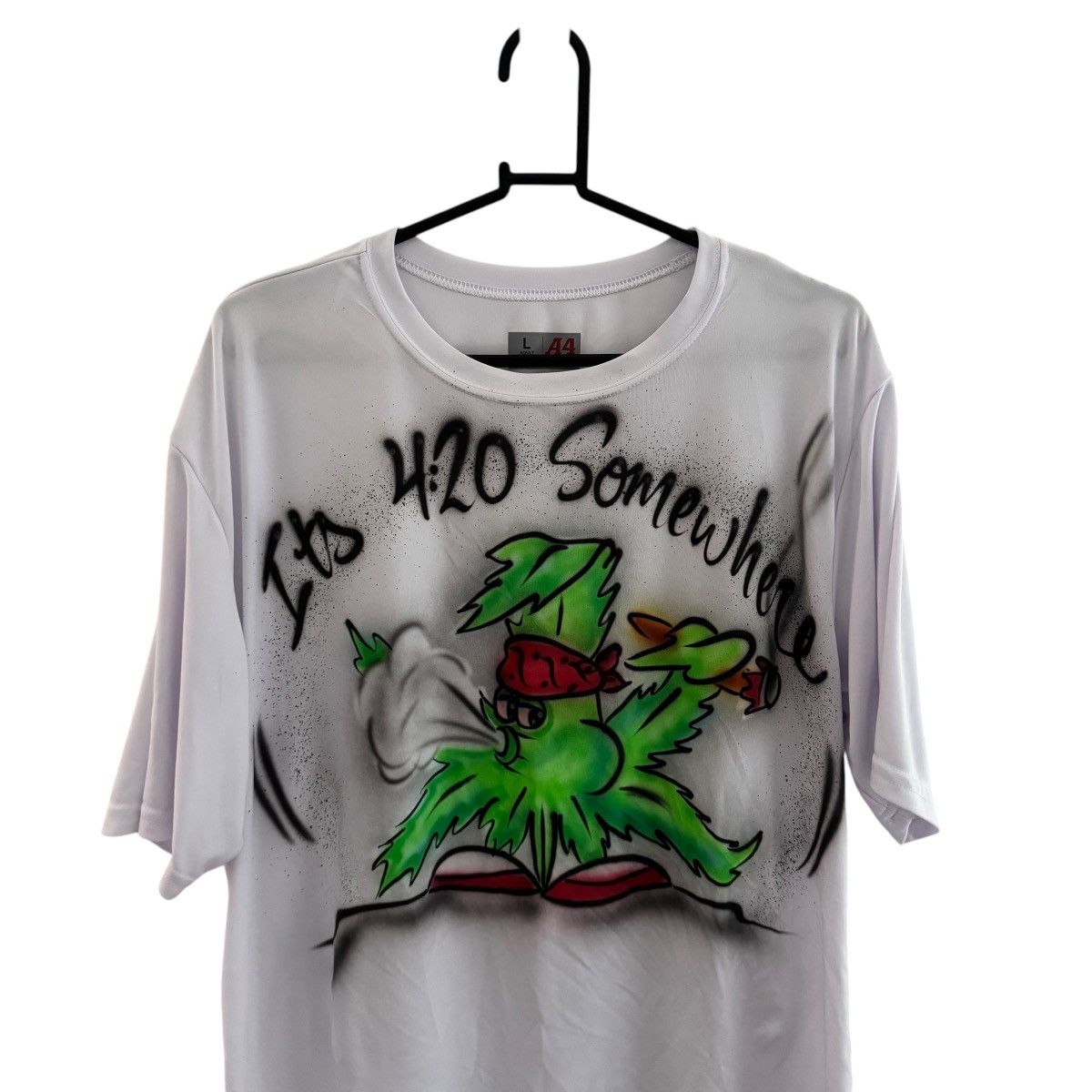 Vintage air brushed 420 somewhere pot weed t shirt Size US L / EU 52-54 / 3 - 1 Thumbnail