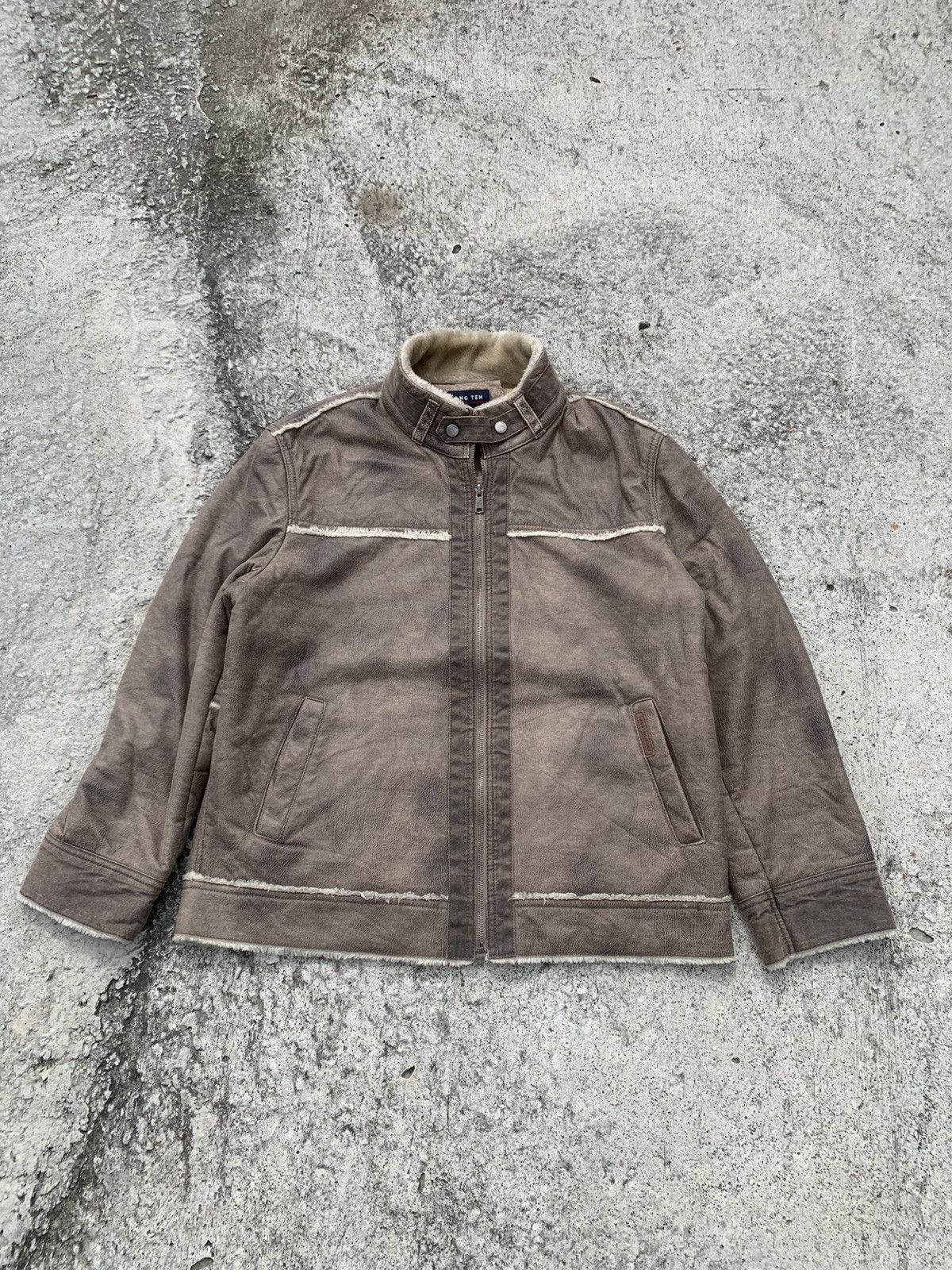 Hang Ten Hang Ten Leather Fur Jacket Size US L / EU 52-54 / 3 - 3 Thumbnail