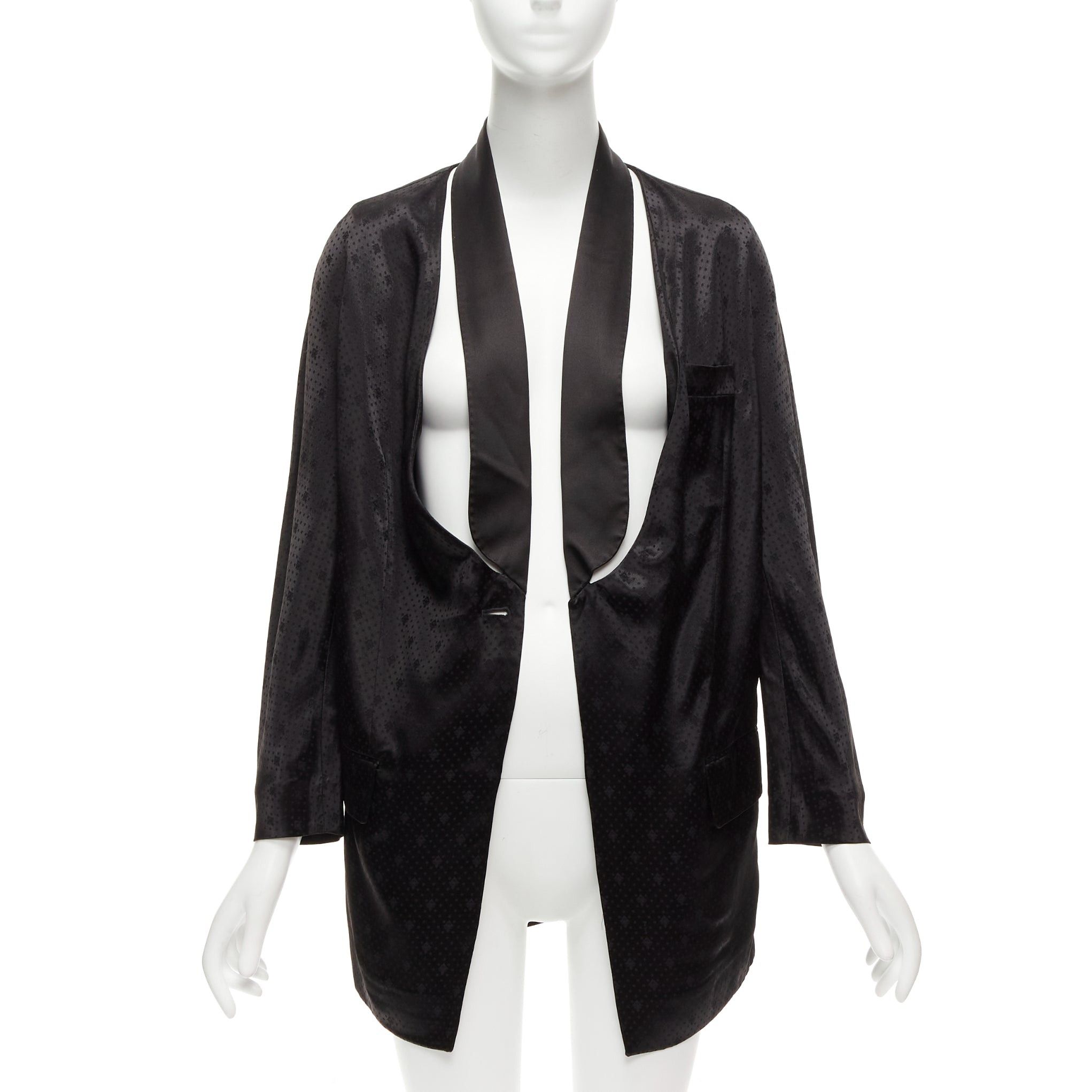 Givenchy GIVENCHY Riccardo Tisci viscose black cut out collar robe blazer FR38 M Size M / US 6-8 / IT 42-44 - 1 Thumbnail