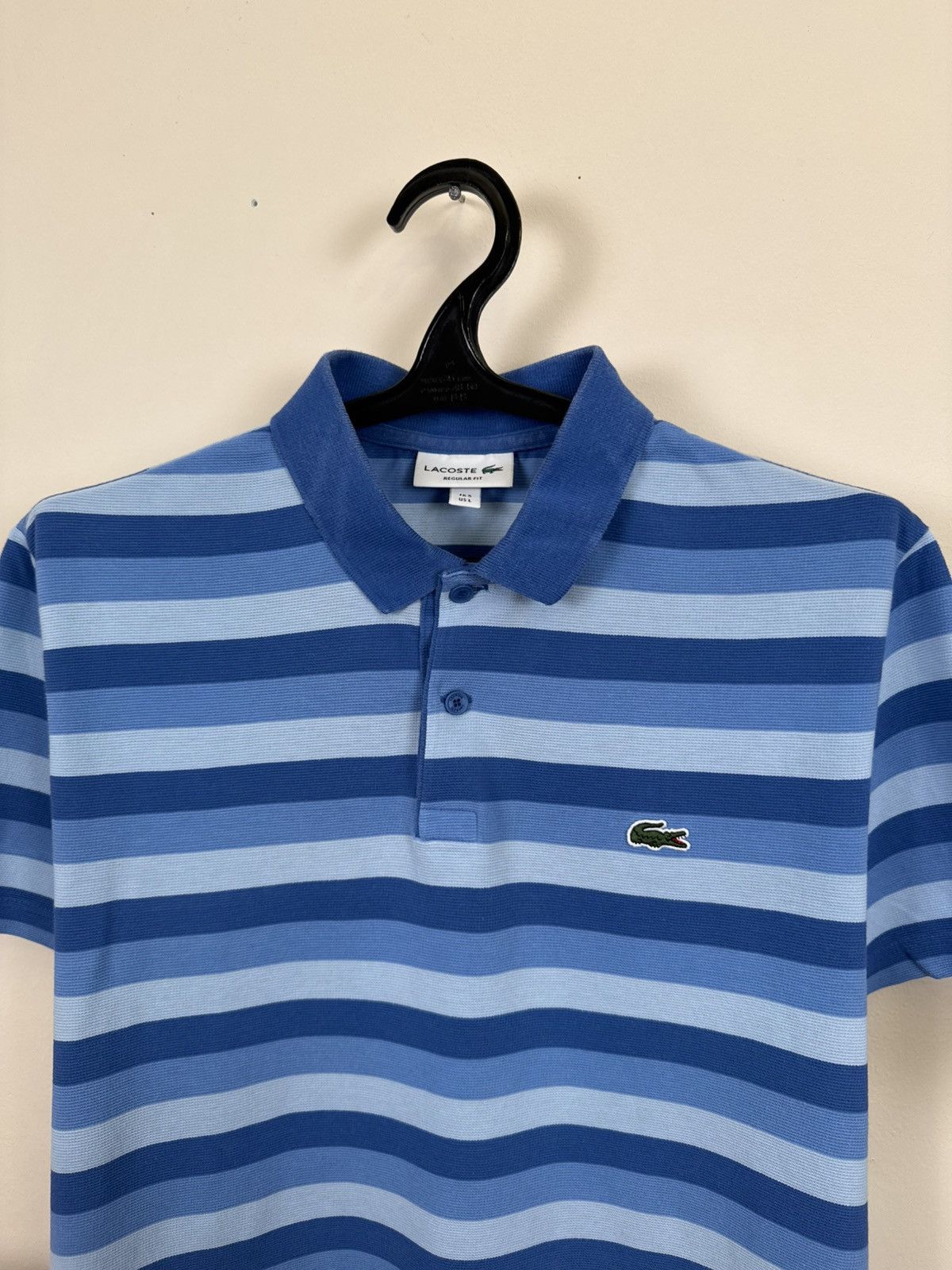 Other 🇫🇷 Lacoste Polo T shirt Striped Blue Sz L Luxury Casual Size US L / EU 52-54 / 3 - 8 Thumbnail