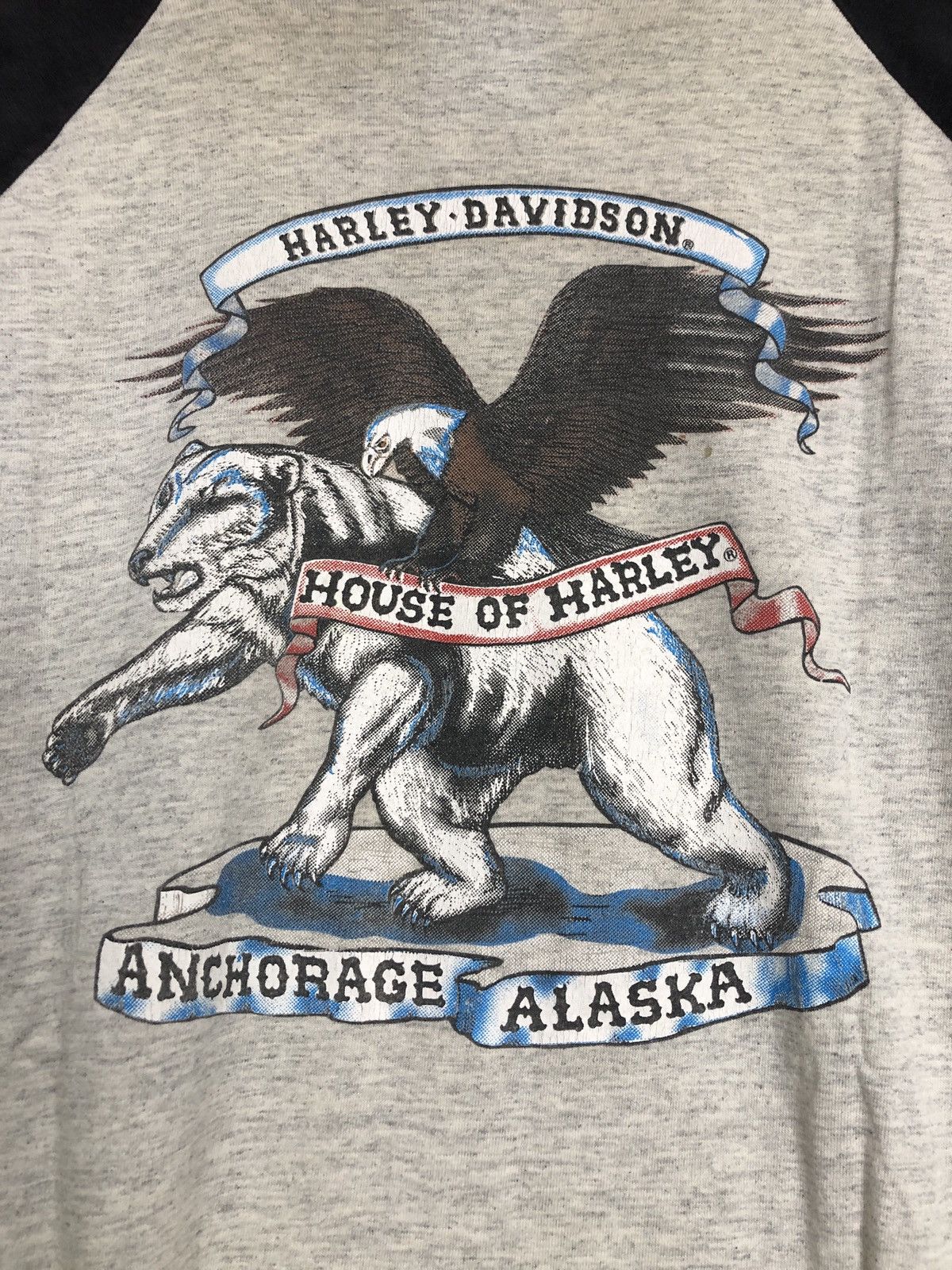 Harley Davidson Vintage 1991 Harley Davidson Raglan T-Shirt Size US M / EU 48-50 / 2 - 7 Thumbnail