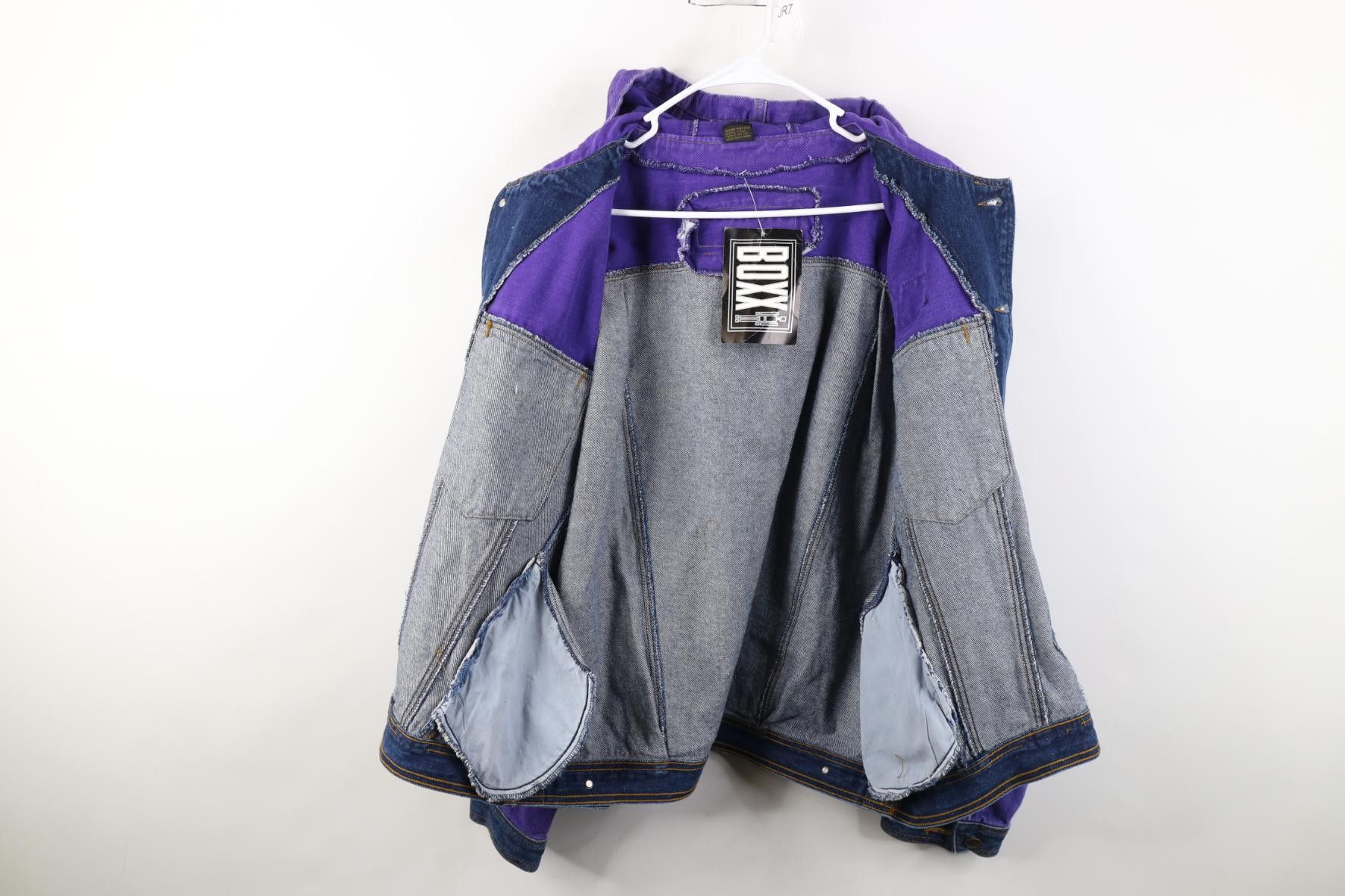 Vintage Deadstock Vintage 90s Streetwear Hooded Denim Trucker Jacket Size US L / EU 52-54 / 3 - 12 Thumbnail