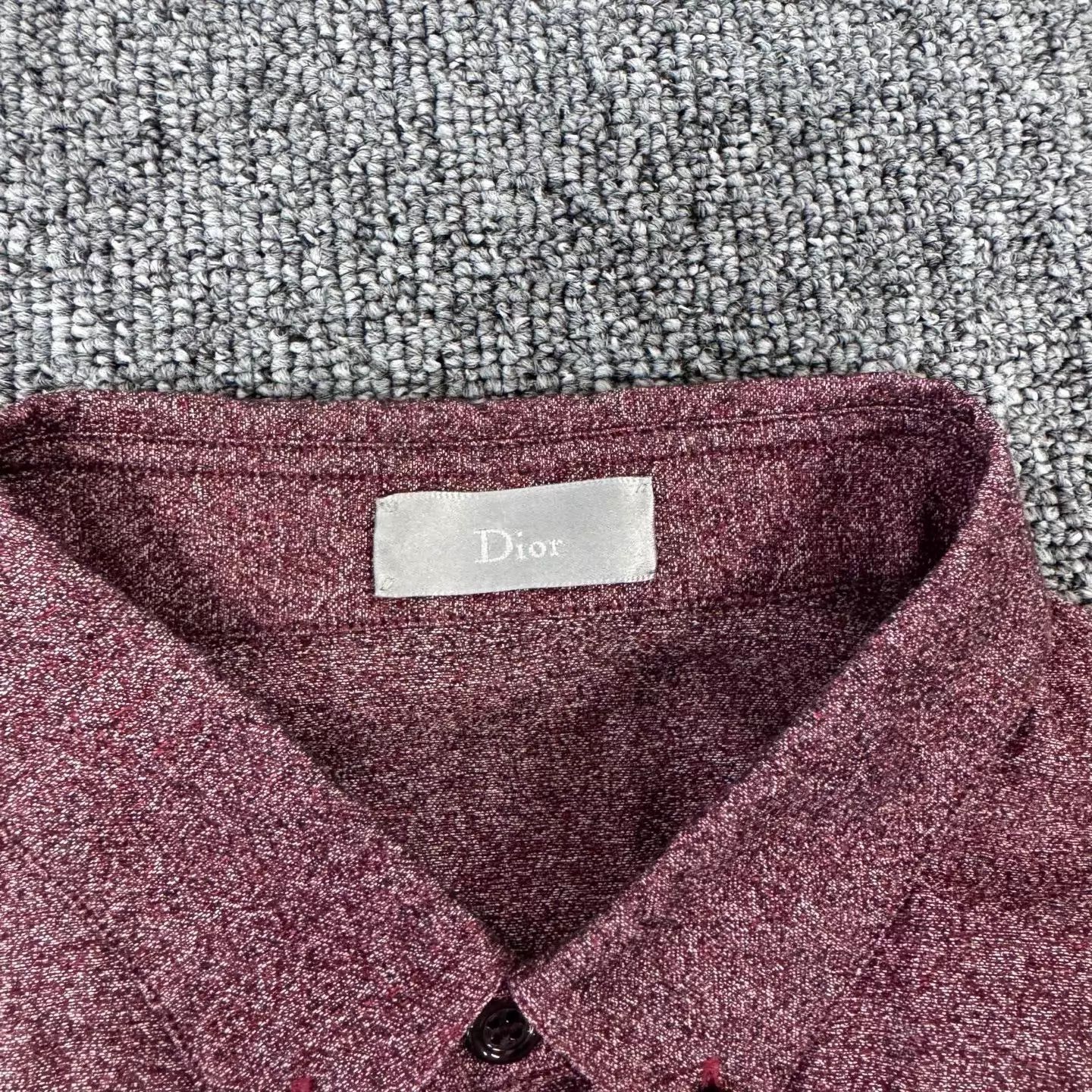 Dior Dior Cotton LS Shirt Dusty Rose w/Silver Thread 39 Size US M / EU 48-50 / 2 - 5 Thumbnail