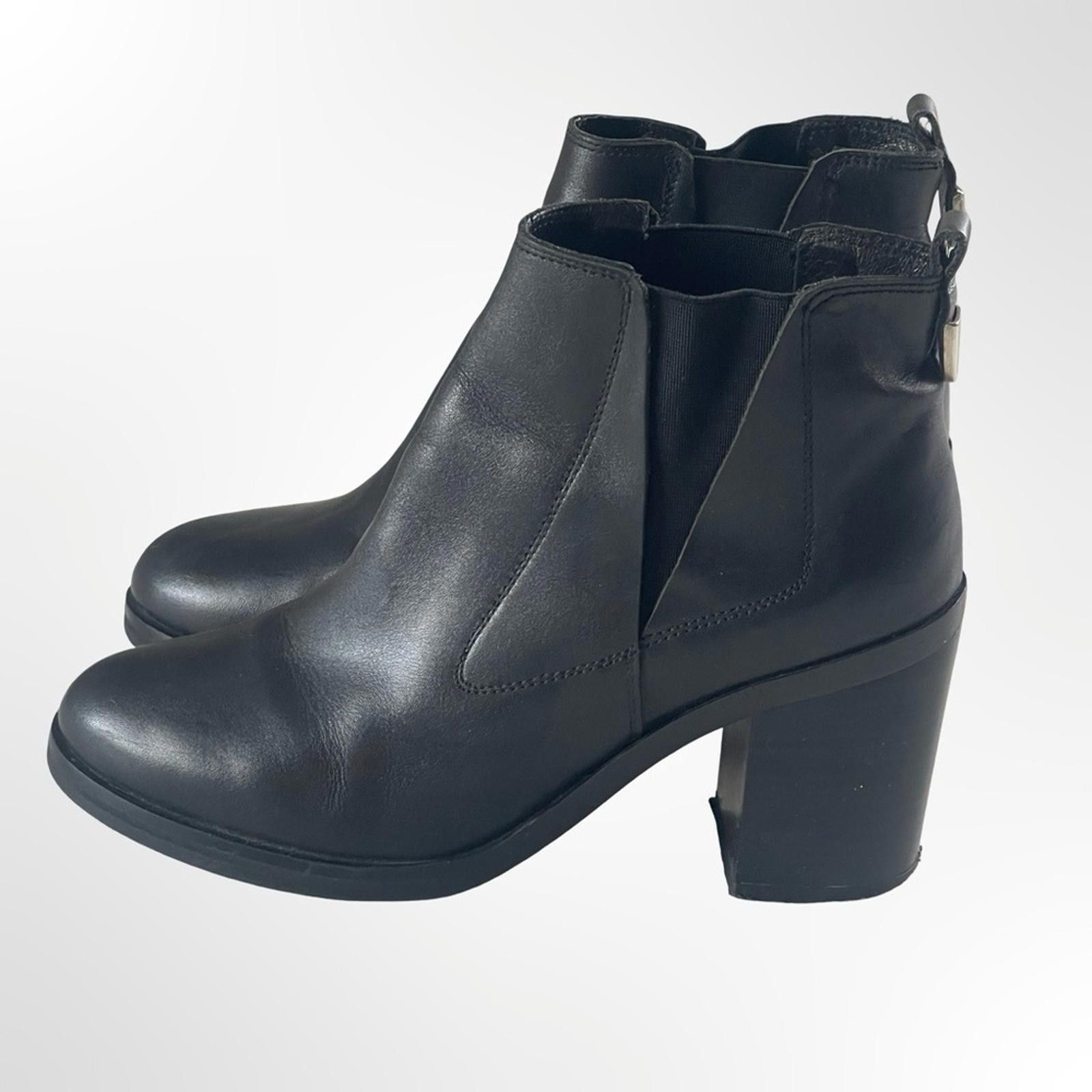 Other Office London Black Leather Ankle Boots in size 37 Size US 6.5 / IT 36.5 - 4 Thumbnail