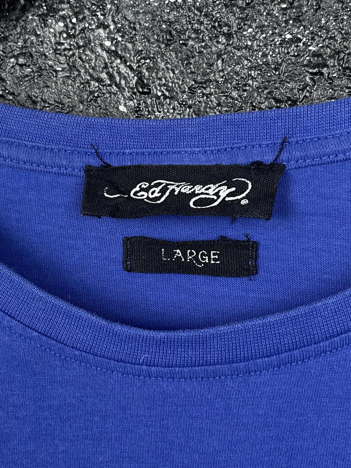 Ed Hardy Ed Hardy by Christian Audigier Y2K Skull Logo Blue T-Shirt Size US L / EU 52-54 / 3 - 6 Thumbnail