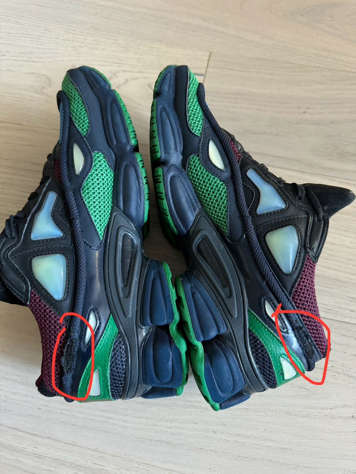 Adidas × Raf Simons Adidas X Raf Simons Green Blue Ozweego 2 Runner Size US 9.5 / EU 42-43 - 8 Thumbnail