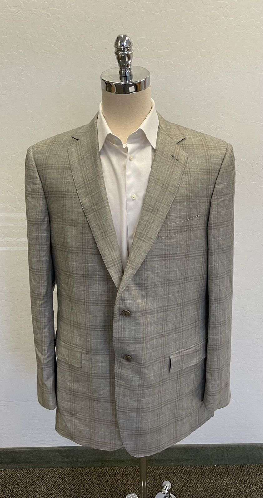 Ermenegildo Zegna Cashmere & Silk Check Jacket Size 50L - 1 Thumbnail