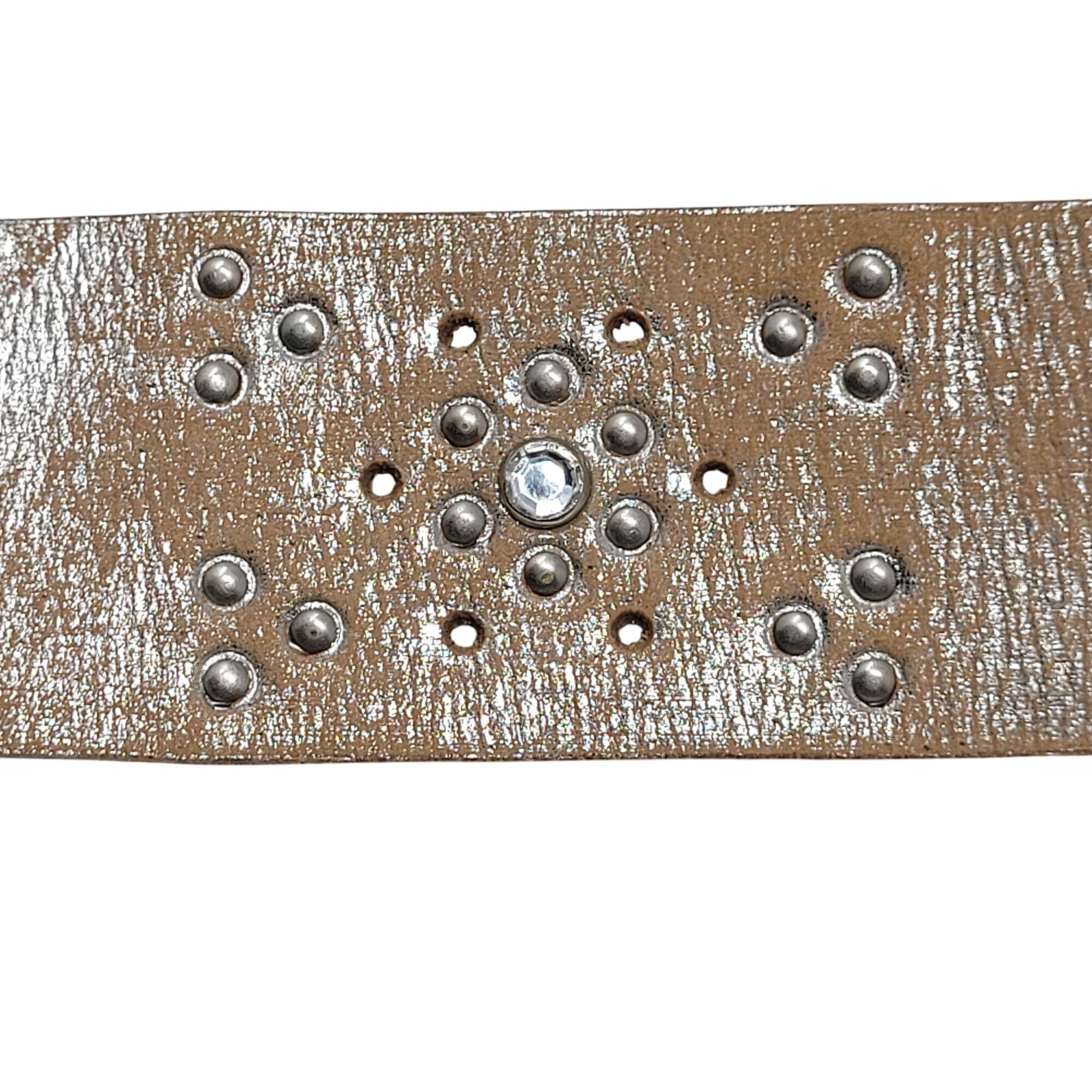Aeropostale Aeropostale Western Studded Rhinestone Leather Belt Sz S Tan Size ONE SIZE - 2 Thumbnail
