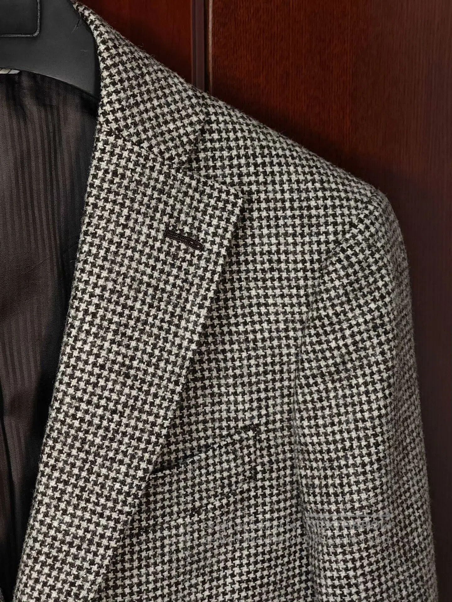 Japanese Brand Custom Wool Houndstooth Suit Jacket. Size US S / EU 44-46 / 1 - 2 Thumbnail