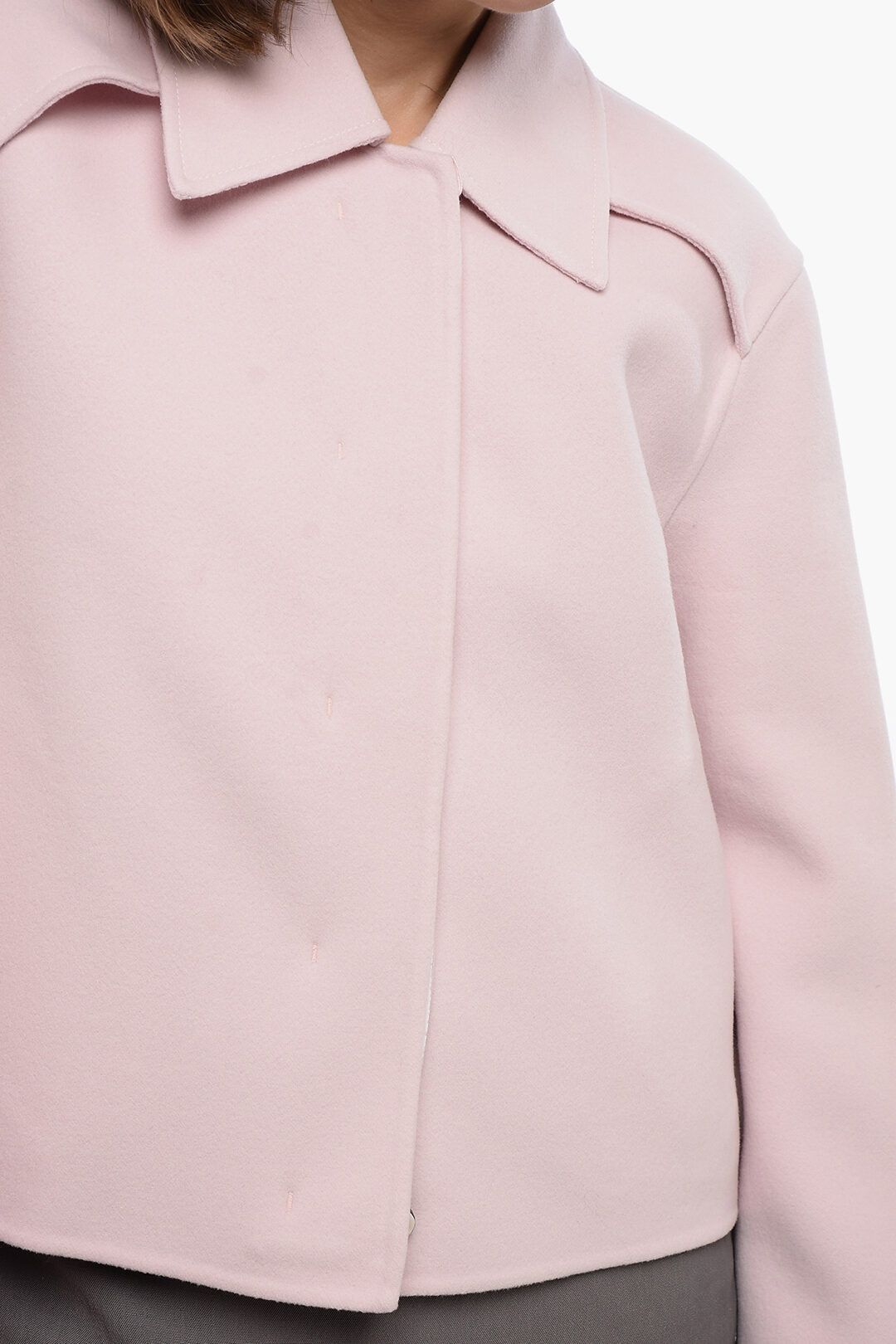 Jil Sander og1mm1225 Wool Short Coat in Pink Size XS / US 0-2 / IT 36-38 - 3 Thumbnail
