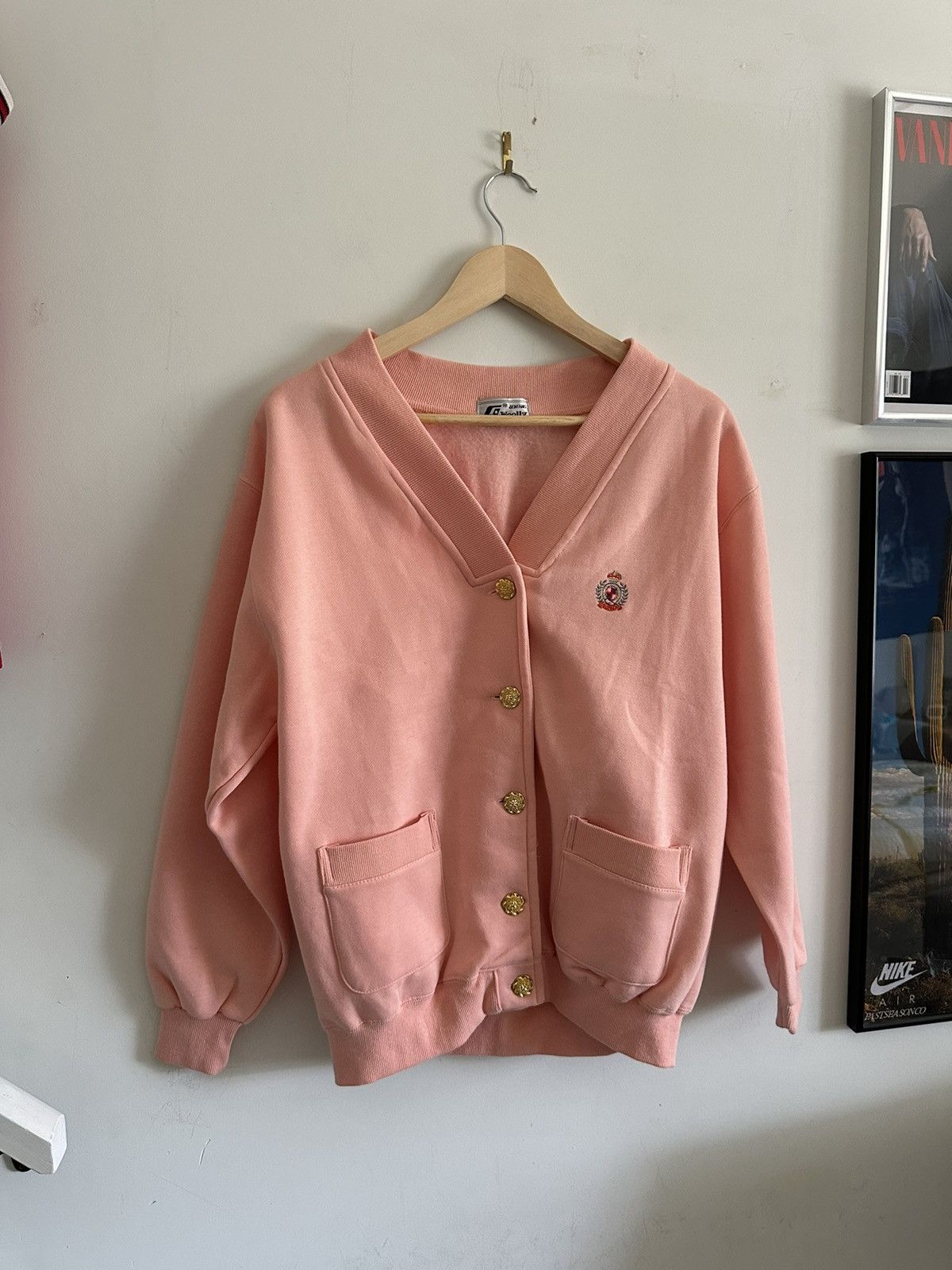 Vintage coral coloured vintage gold button cardigan 🪸 Size US M / EU 48-50 / 2 - 1 Thumbnail