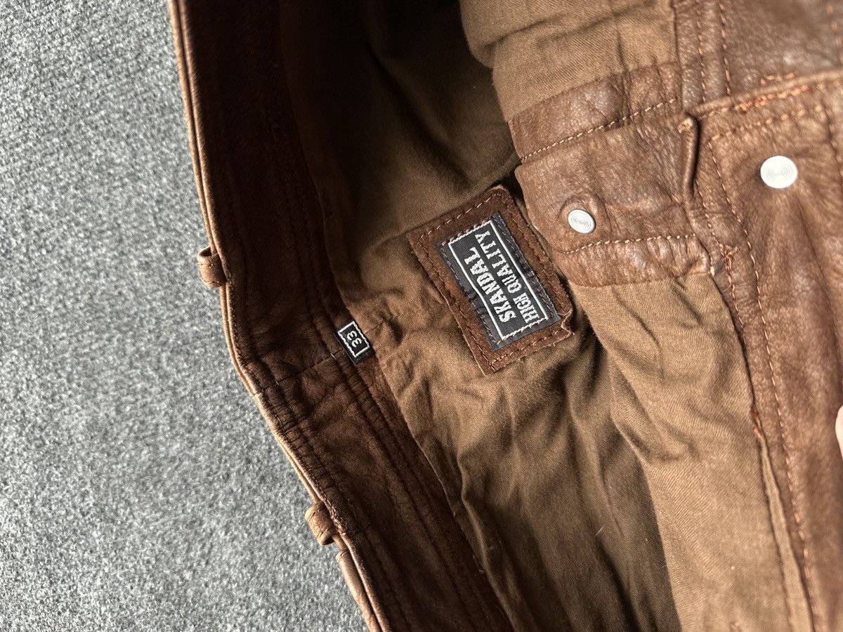 Other 🚨GRAIL MEN LEATHER PANTS Y2K WESTERN MOTORCYCLE Size US 32 / EU 48 - 11 Thumbnail