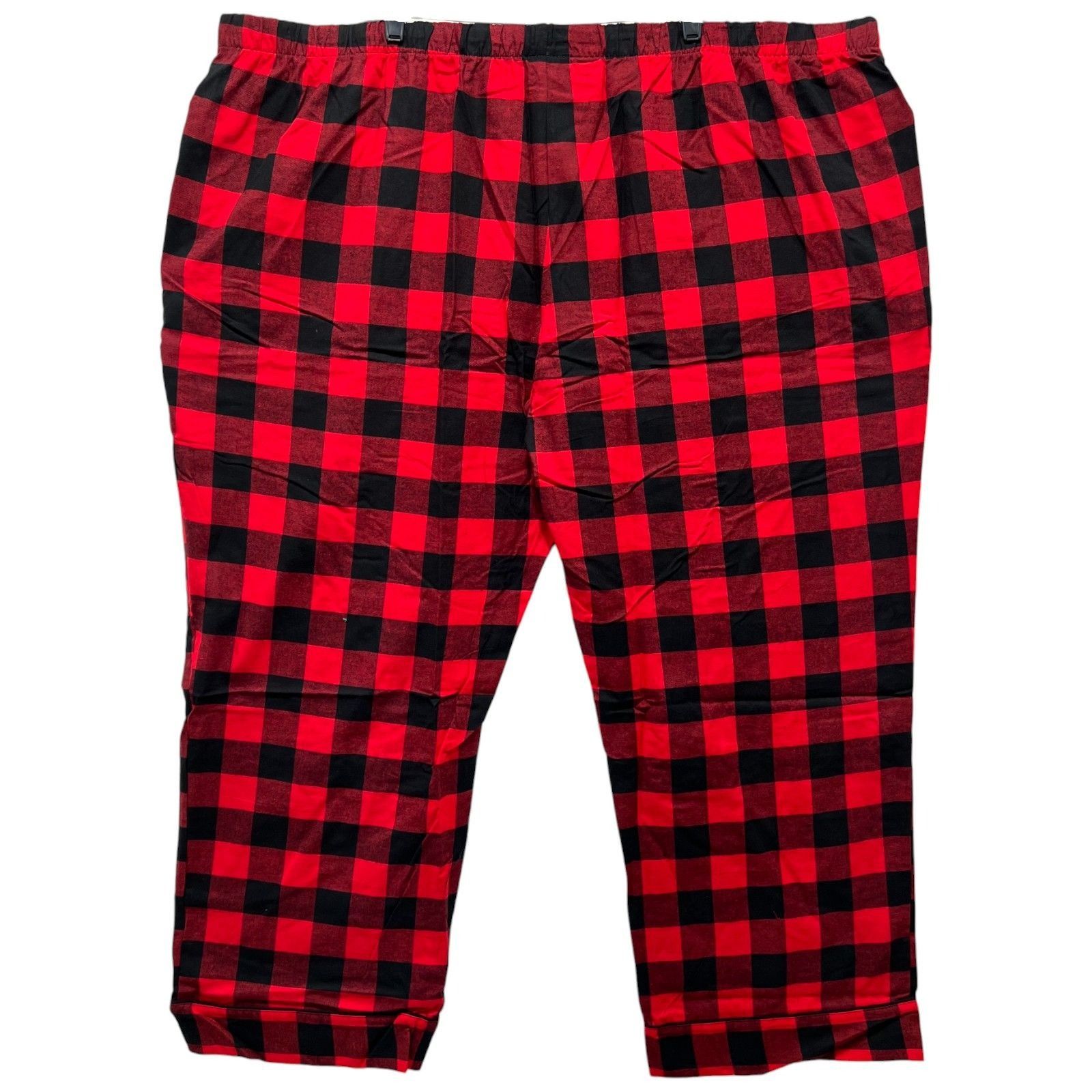 Other Wonder Shop - Women's Red Buffalo Check Flannel Pajama Set - Size ONE SIZE - 6 Thumbnail