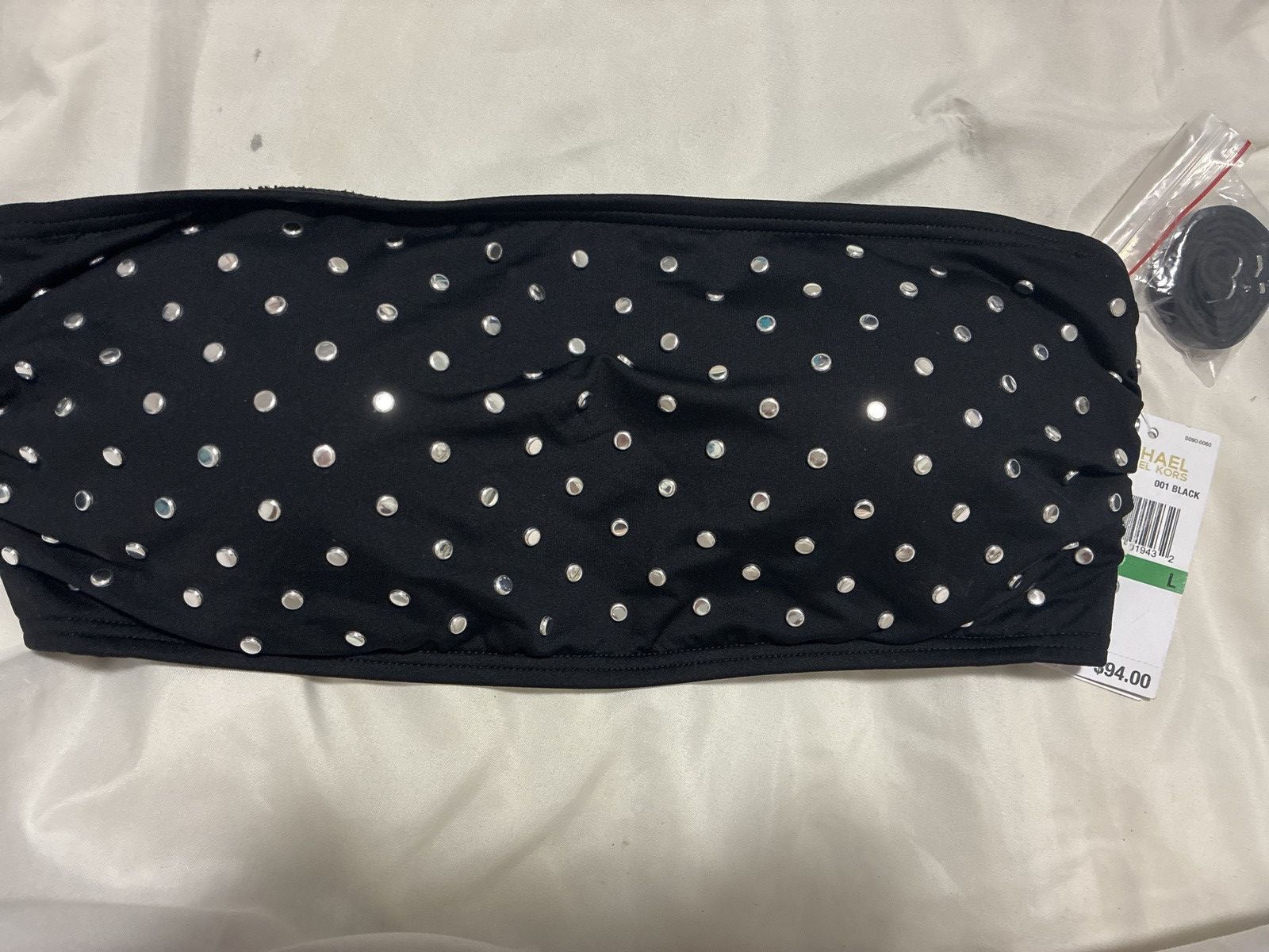 Michael Kors Studded Stretch Nylon Bandeau Bikini Top& bottom Size ONE SIZE - 3 Thumbnail