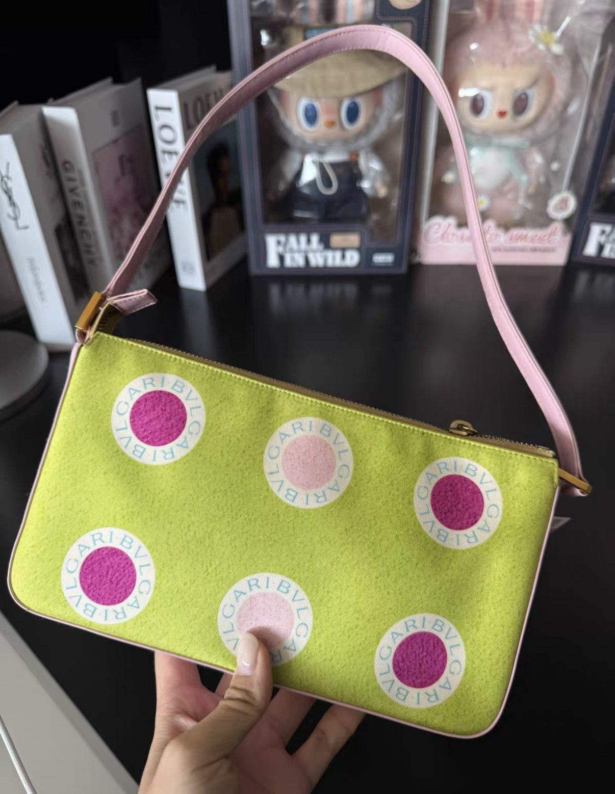 Bvlgari Bvlgari Vintage Pink & Green Six-Tube Underarm J36 Size ONE SIZE - 2 Thumbnail