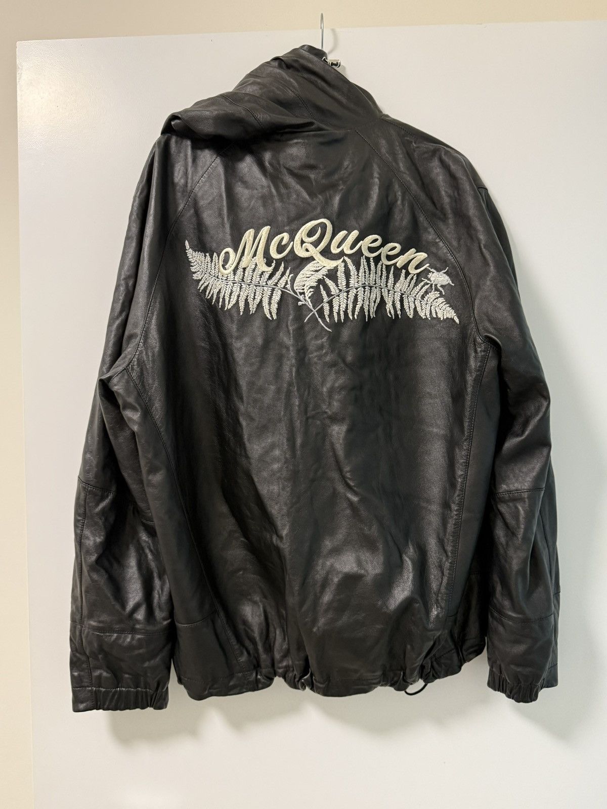 Alexander McQueen Alexander McQueen Leather Hooded Jacket Rare Size US L / EU 52-54 / 3 - 11 Thumbnail