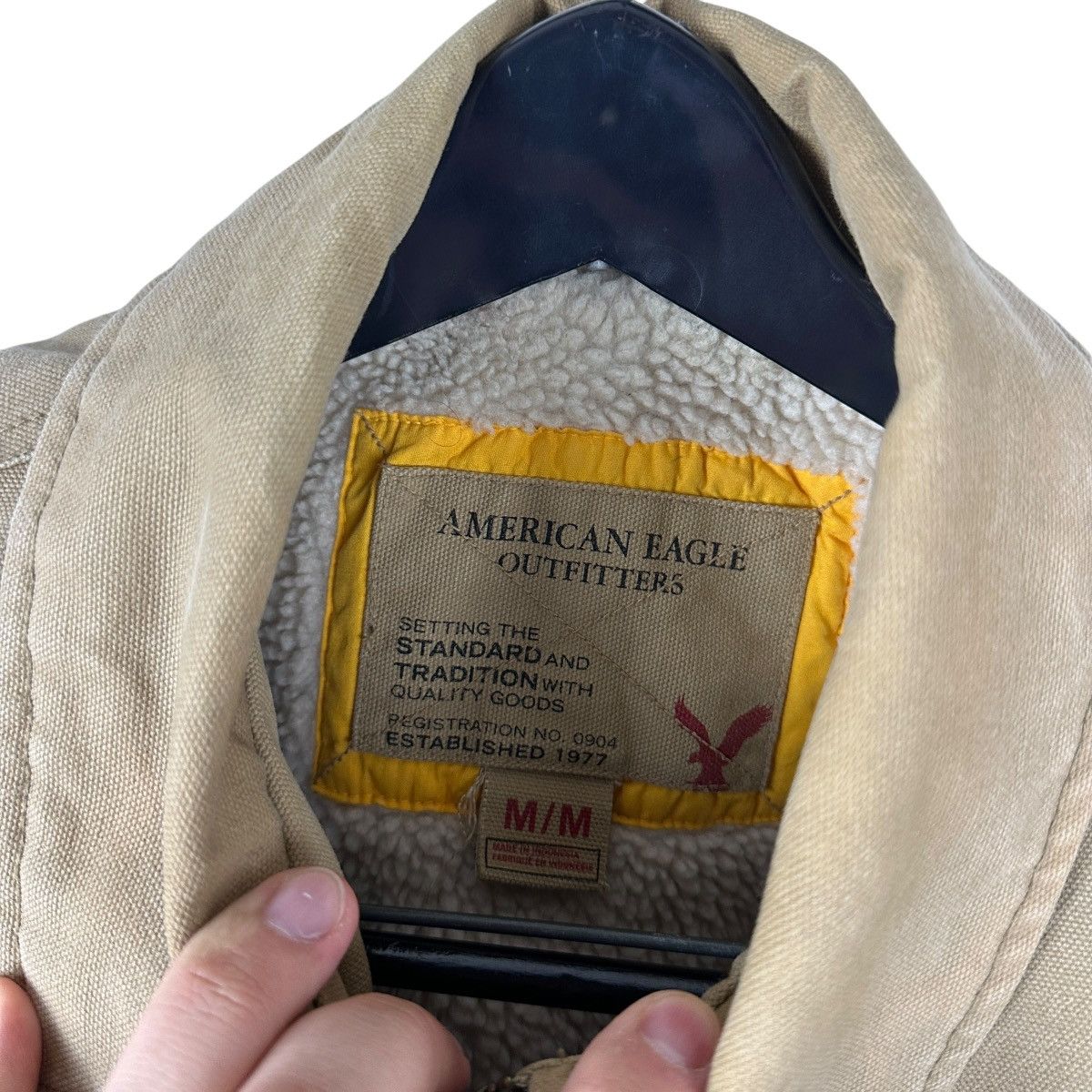 American Eagle Outfitters Mens Y2K American Eagle Detroit Style Sherpa Jacket Size US M / EU 48-50 / 2 - 7 Thumbnail