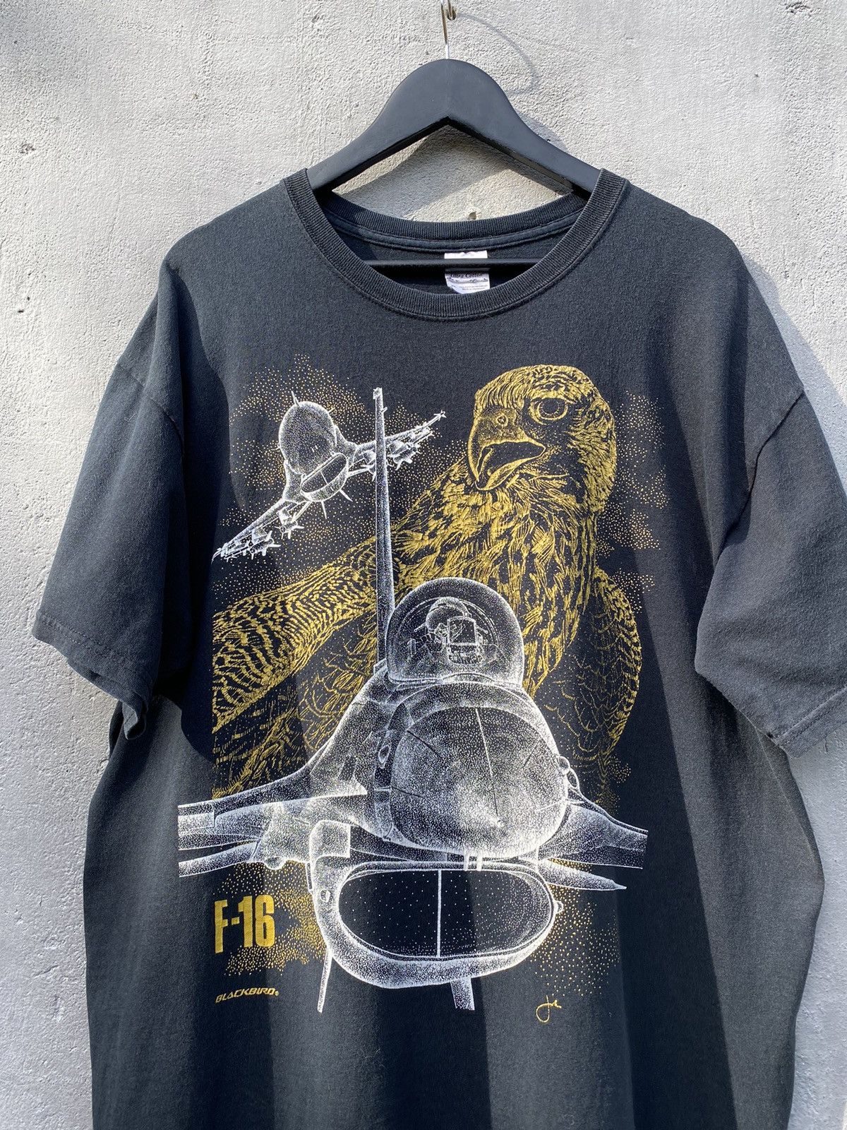 Band Tees Vintage 1990 Blackbird F-16 Jet Plane Military Size US XL / EU 56 / 4 - 2 Thumbnail