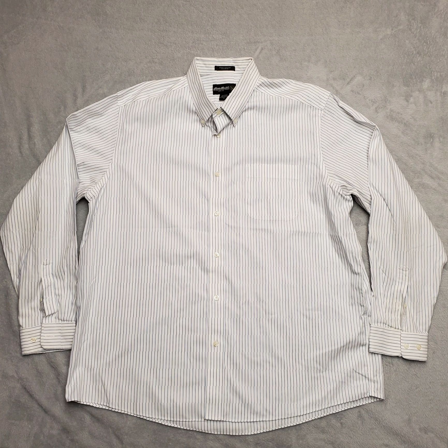 Eddie Bauer Eddie Bauer Shirt Mens XL White Blue Stripe Relaxed Long Sleeve Cotton Button-Down Size US XL / EU 56 / 4 - 2 Thumbnail