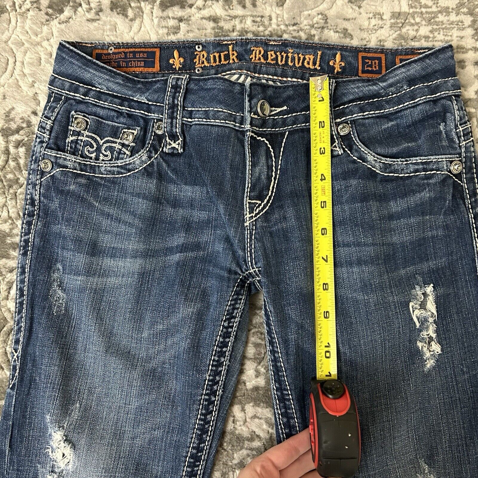 Rock Revival Rock Revival Christina Skinny Jeans Distressed Women’s Sz 28 Size 28" / US 6 / IT 42 - 16 Thumbnail
