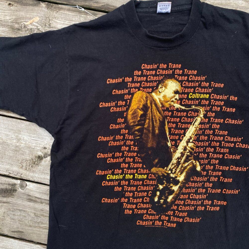Fruit Of The Loom Vintage 1994 John Coltrane Chasin The Trane Jazz Tee T Shir Size US L / EU 52-54 / 3 - 4 Thumbnail