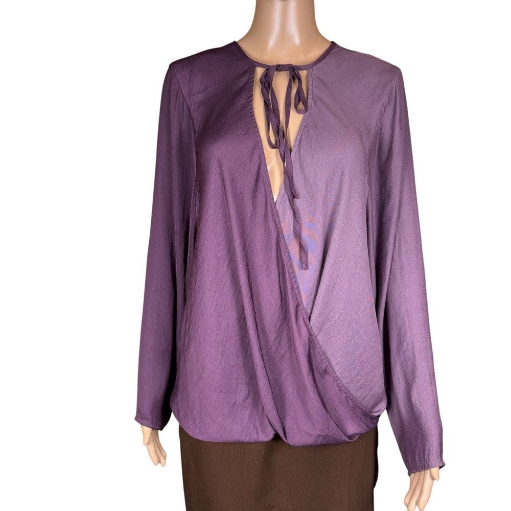 Other Silence + Noise Purple Colorblock Wrap Long Sleeve Tunic Si Size L / US 10 / IT 46 - 2 Thumbnail