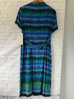 Other Women's vintage dress blue pattern geometric 16P Size XL / US 12-14 / IT 48-50 - 3 Thumbnail