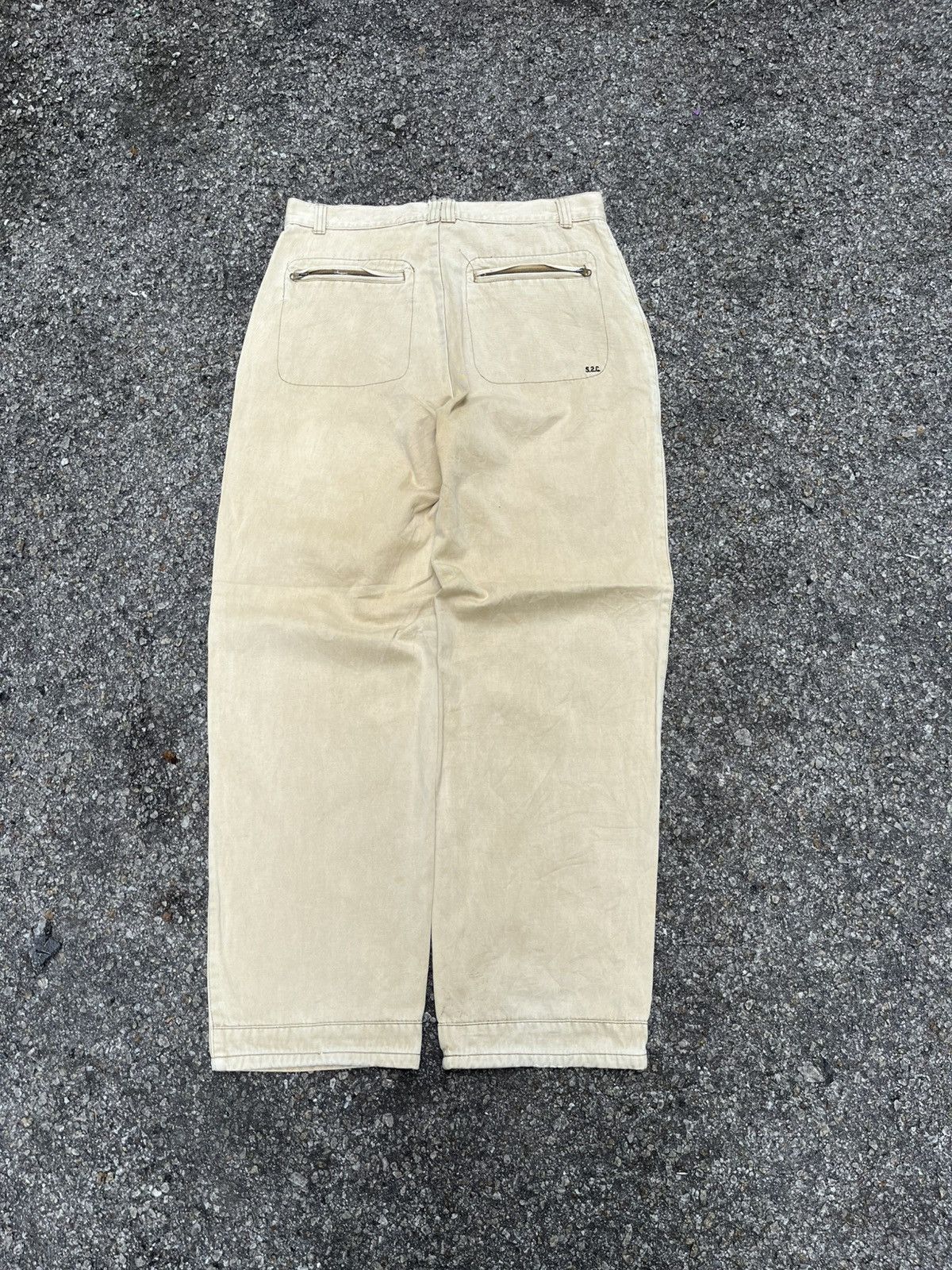 Stussy Vintage Stussy S2C Faded Pant Baggy Loose Fit Khaki Brown Size US 32 / EU 48 - 11 Thumbnail