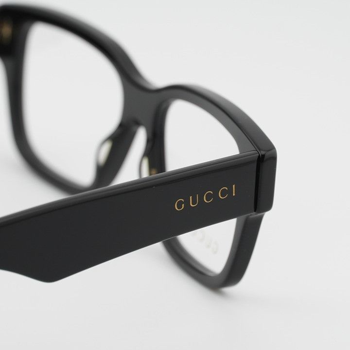 Gucci Gucci GG1428O 001 Square Eyeglasses - Shiny Black 52mm Size ONE SIZE - 7 Thumbnail