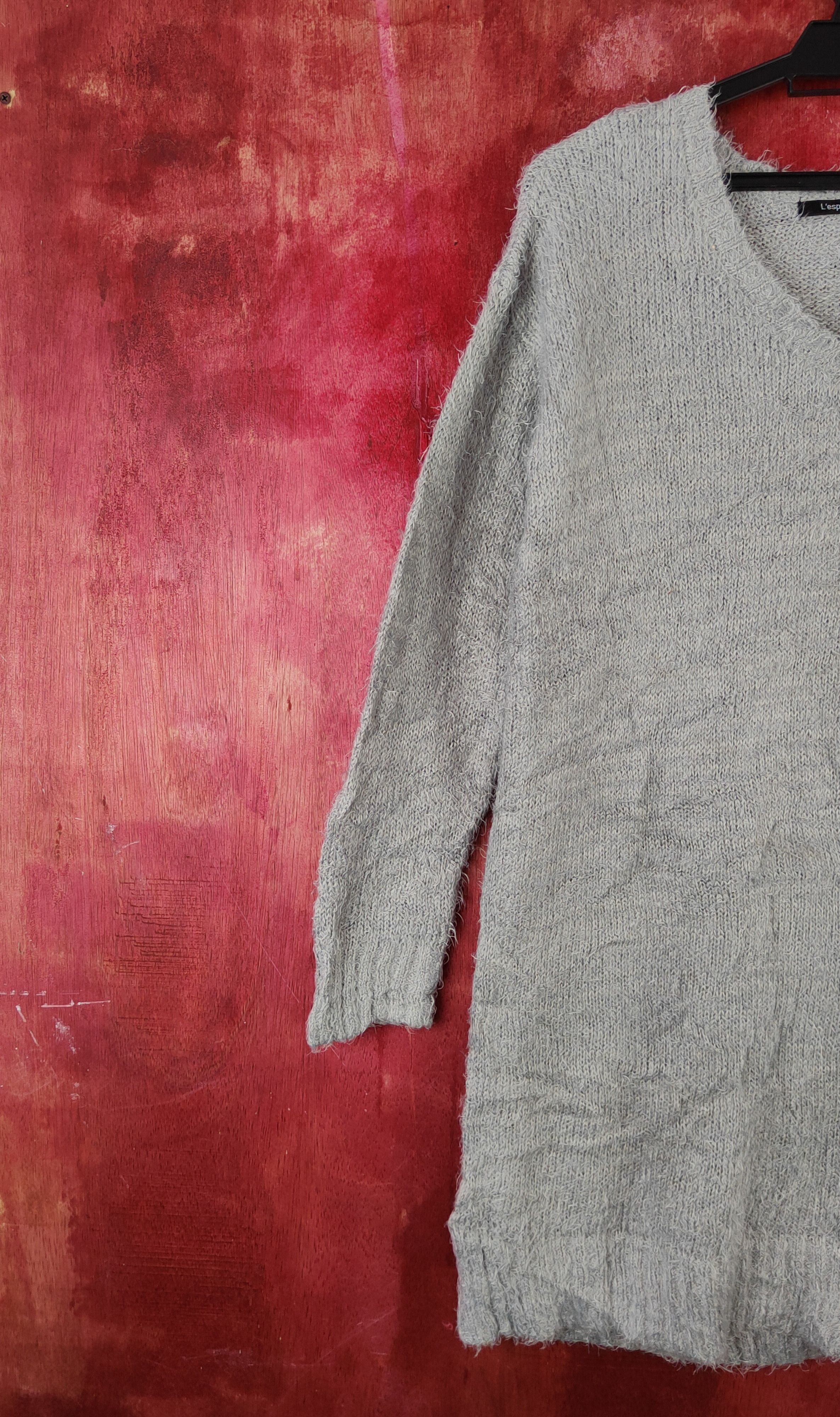 Japanese Brand × Vintage Vintage Avant garde by L'espoir Gray Fur Mohair Knitwear Size M / US 6-8 / IT 42-44 - 3 Thumbnail
