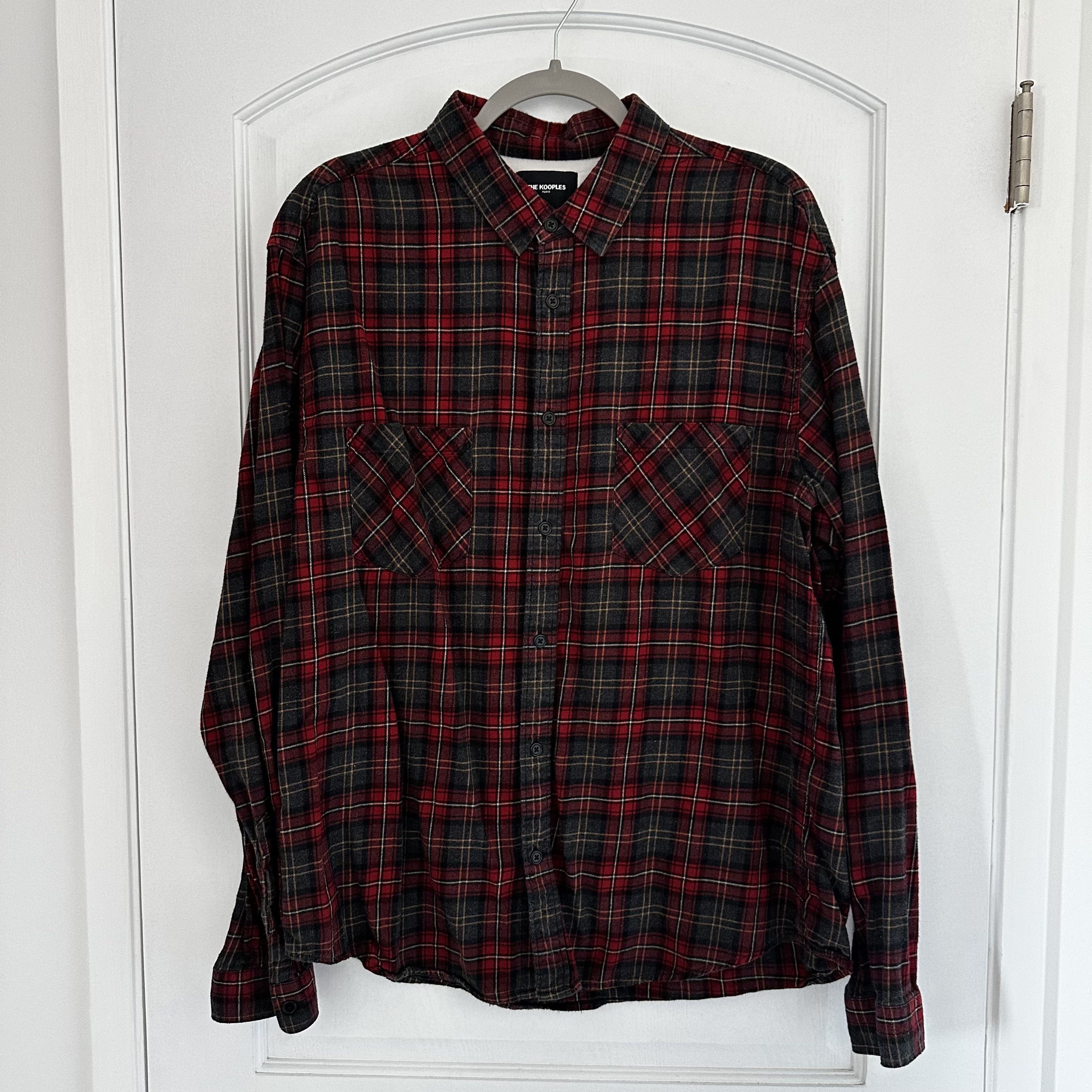 The Kooples The Kooples Flannel Check Buttondown Shirt (Japanese Cloth) Size US XL / EU 56 / 4 - 1 Thumbnail