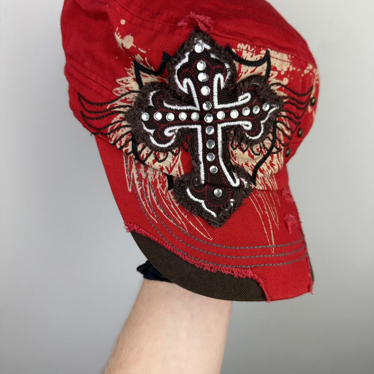 Vintage Vintage 90’s Cross On Red Army Cadet Y2K Ref Cap Size ONE SIZE - 9 Thumbnail
