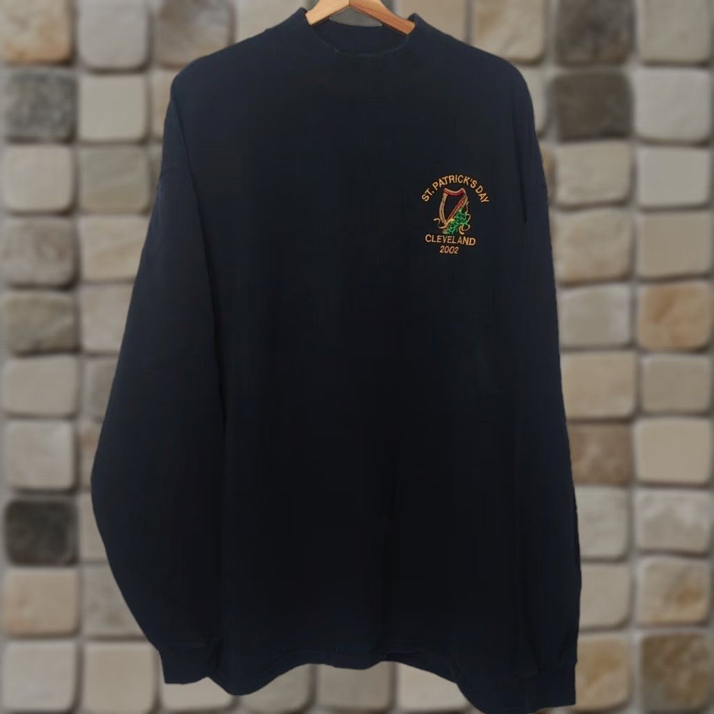 Anvil VINTAGE Anvil St Patricks Day 2002 Cleveland Ohio XXL Shirt Long Sleeve Mock Neck Harp Irish Orange? Black? Size US XXL / EU 58 / 5 - 1 Thumbnail