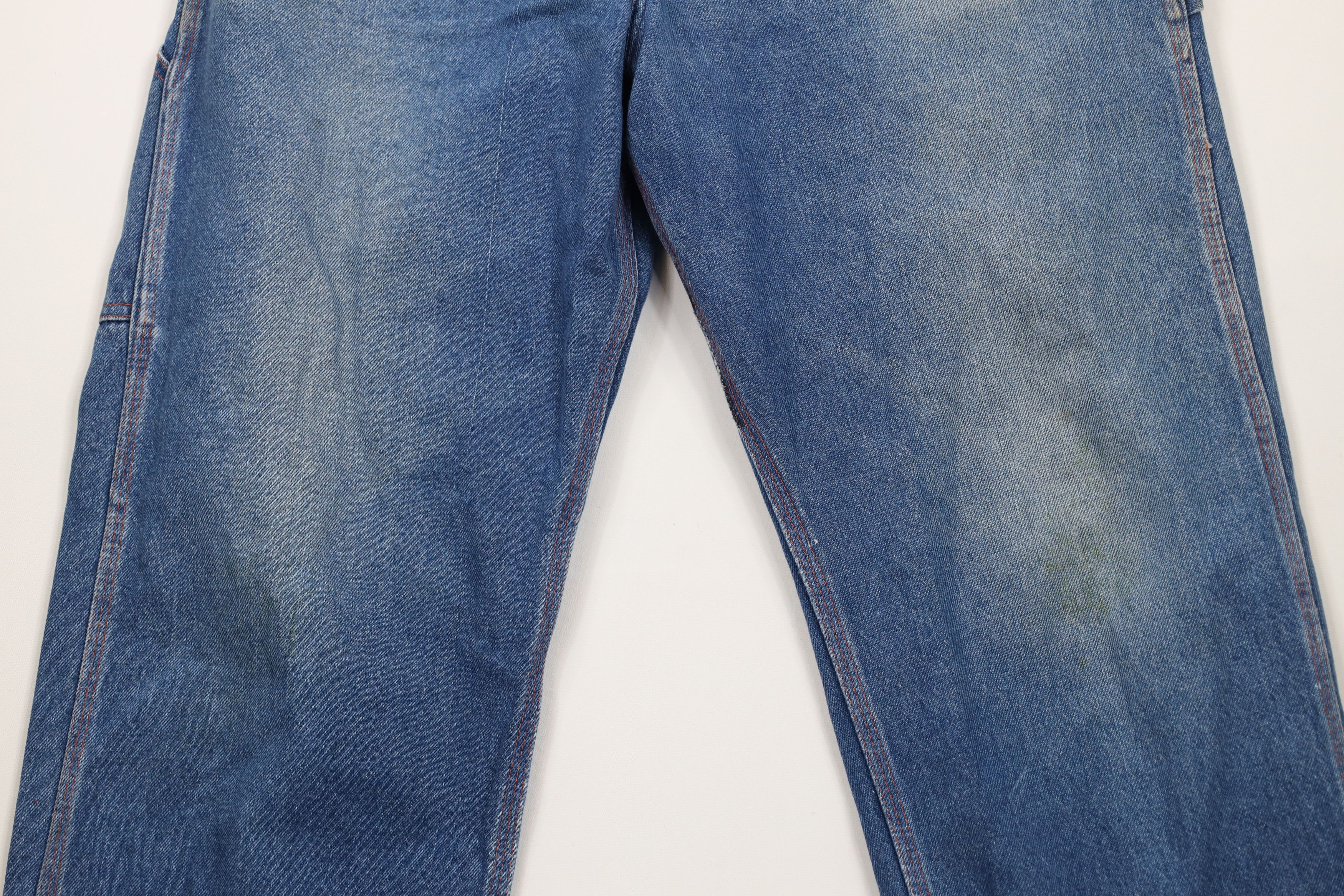 Big Mac × Vintage Vintage 70s Big Mac Wide Leg Dungaree Denim Jeans Blue USA Size US 34 / EU 50 - 3 Thumbnail