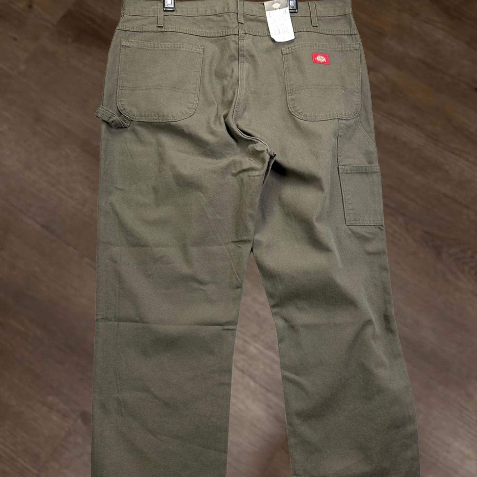 Dickies Dickies Carpenter Jeans Mens 40X34 Canvas Olive Workwear Straight Adult Jeans Waist 40 Inseam 34 Cotton Ripstop Zipper Button Pockets Size US 40 / EU 56 - 1 Thumbnail