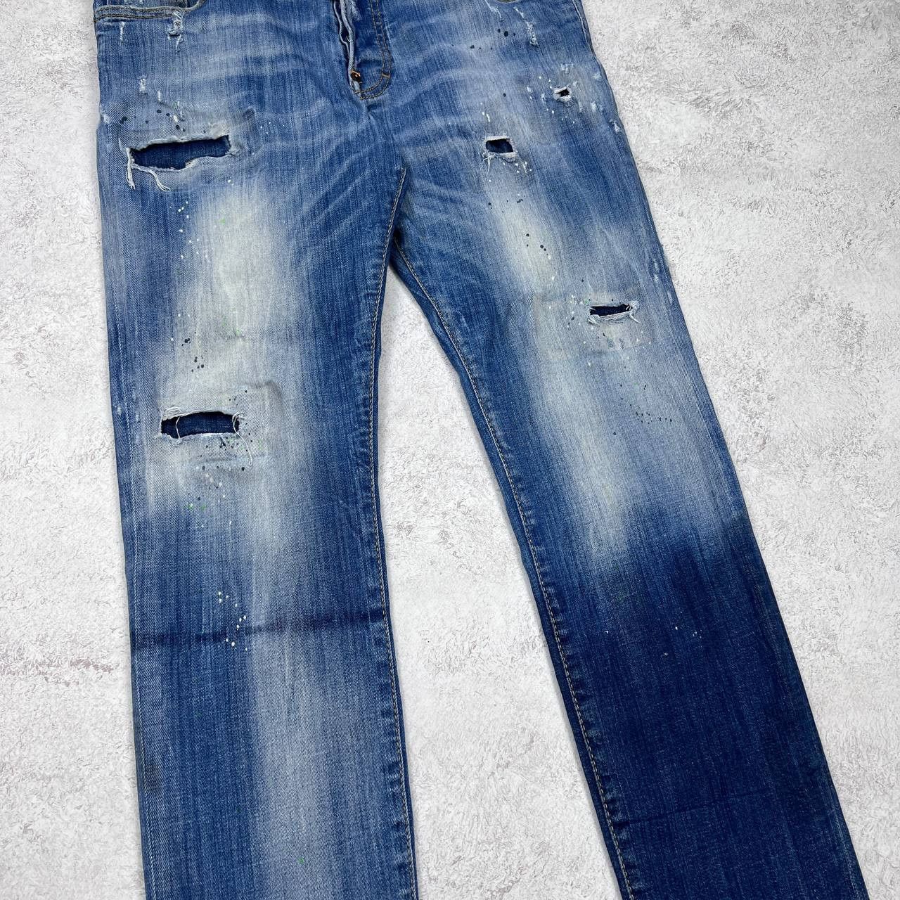 Dsquared2 DSQUARED2 Jeans Distressed Ripped Paint Splatter Slim Fit Size US 34 / EU 50 - 3 Thumbnail
