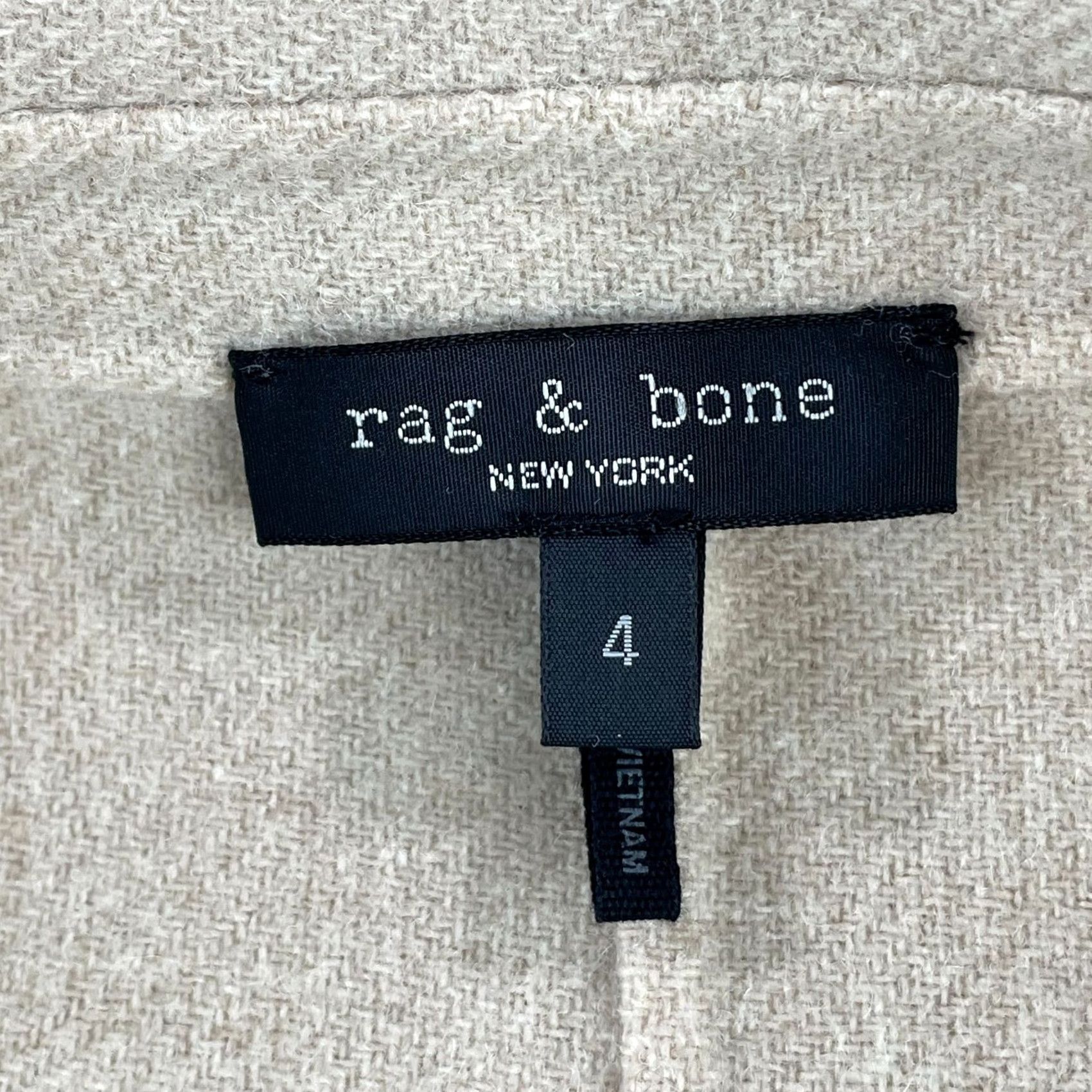 Rag & Bone rag & bone Margot Blazer Women 4 Sand Wool Blend Front Button Pockets Denim? Size S / US 4 / IT 40 - 2 Thumbnail